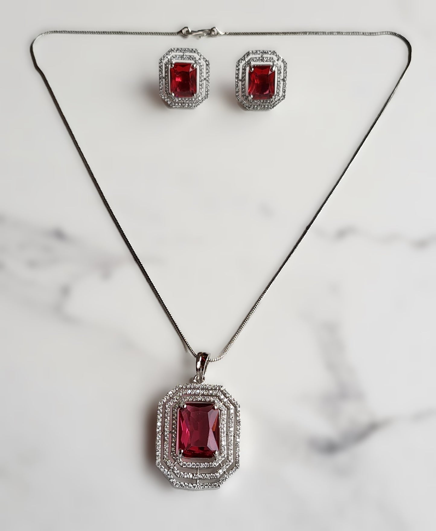 Gwendolyn CZ Pendant Set