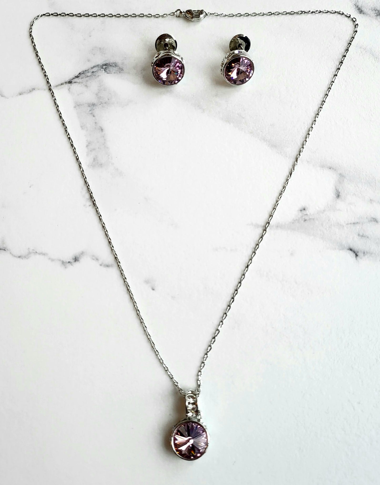 Primrose Solitaire Crystal Pendant Set