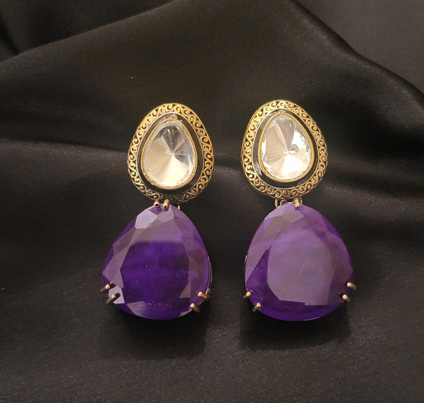 Doublet Stone Earrings