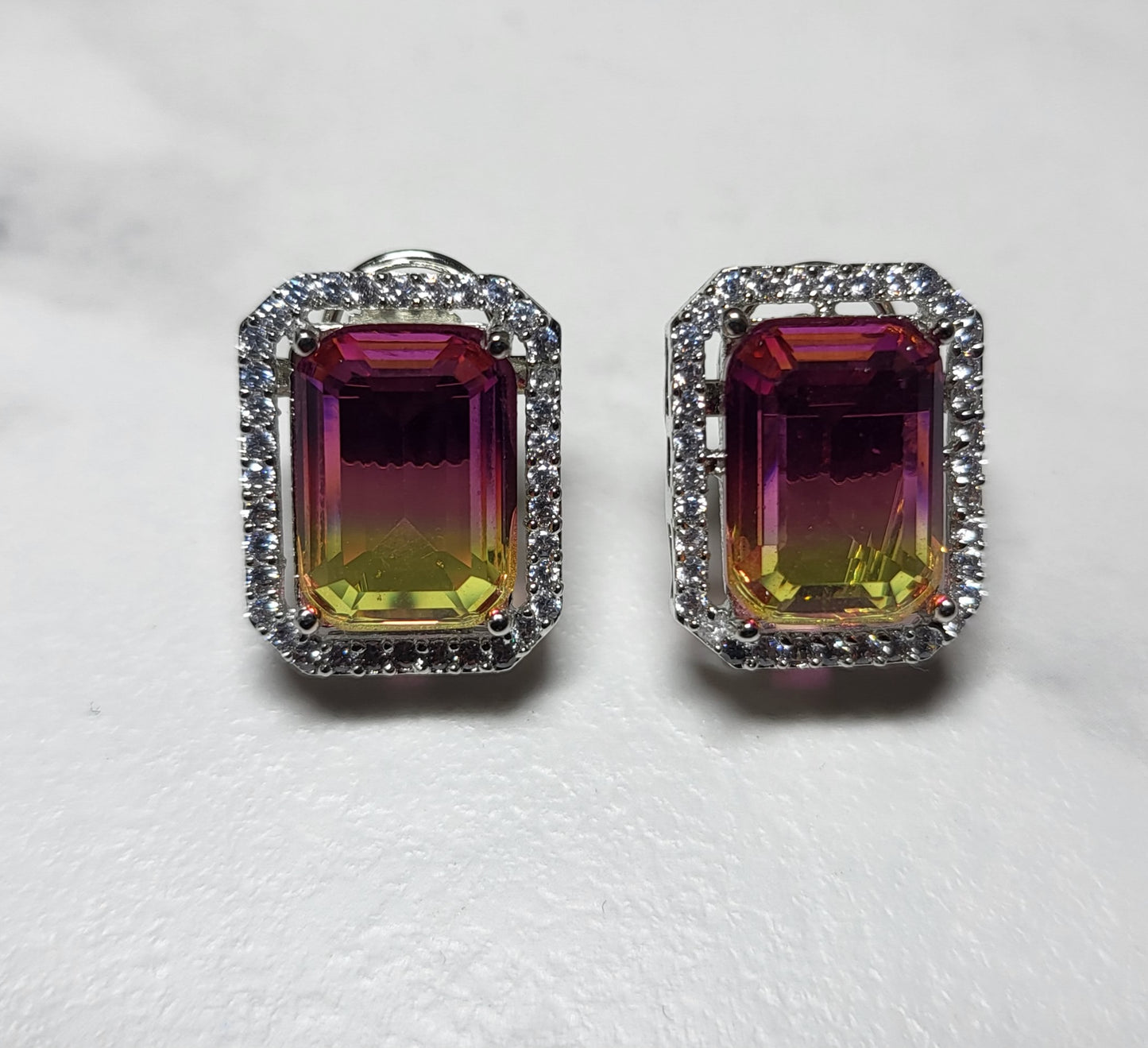 Dual Shade Crystal Studs