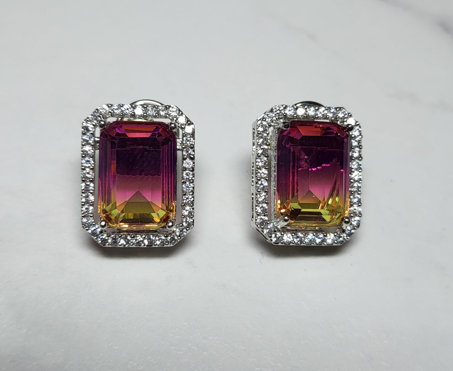 Dual Shade Crystal Studs