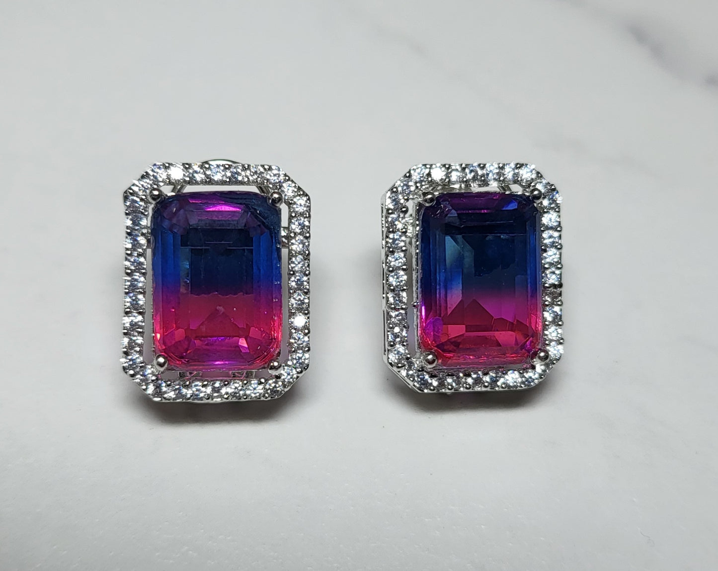 Dual Shade Crystal Studs