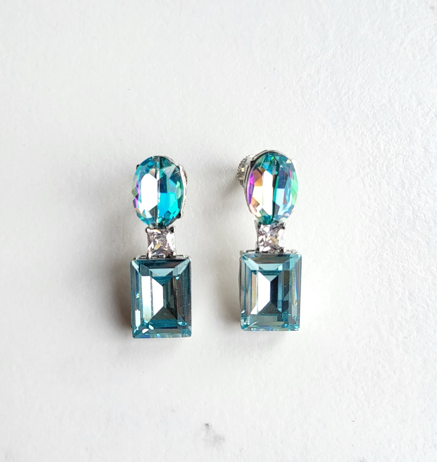 Dual Tone Crystal Earrings