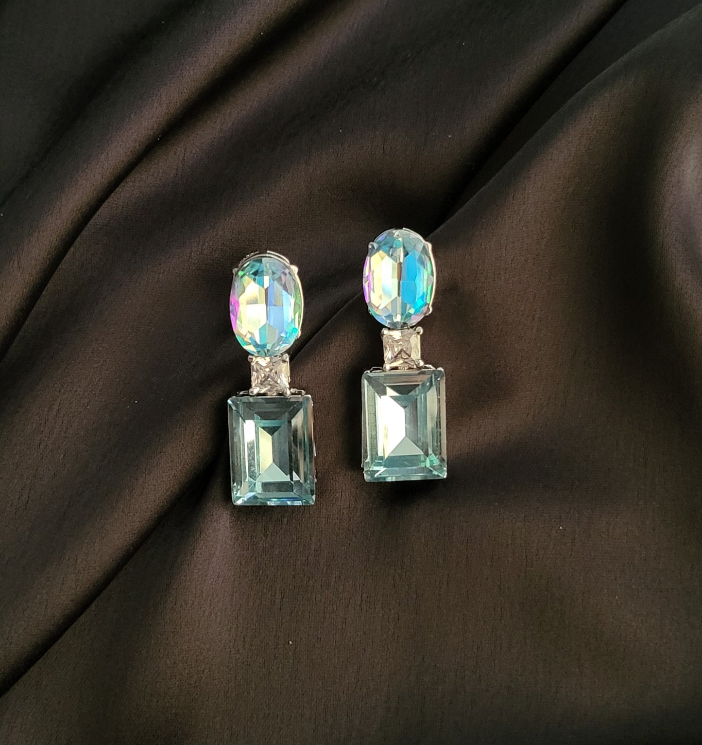 Dual Tone Crystal Earrings