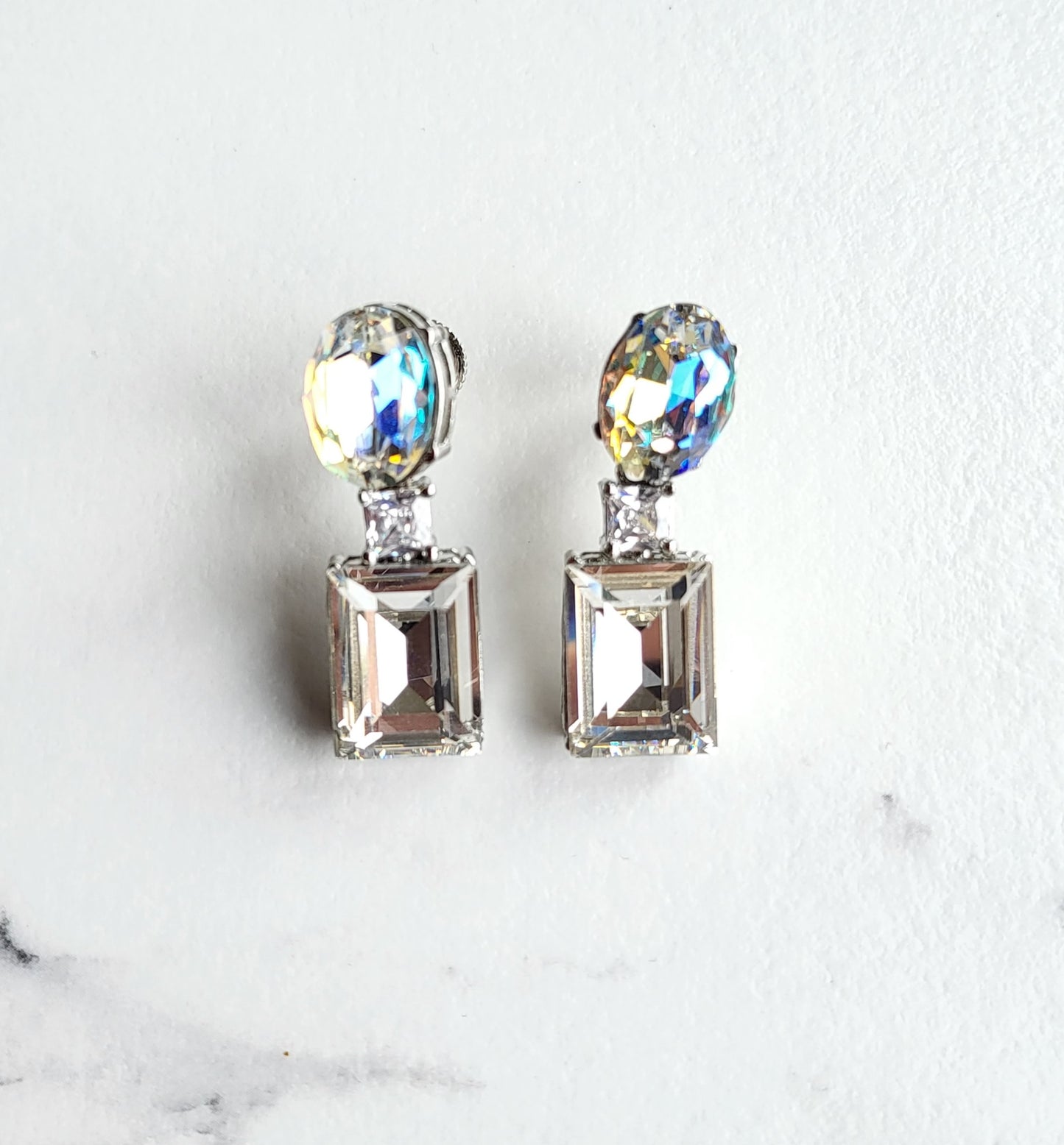 Dual Tone Crystal Earrings