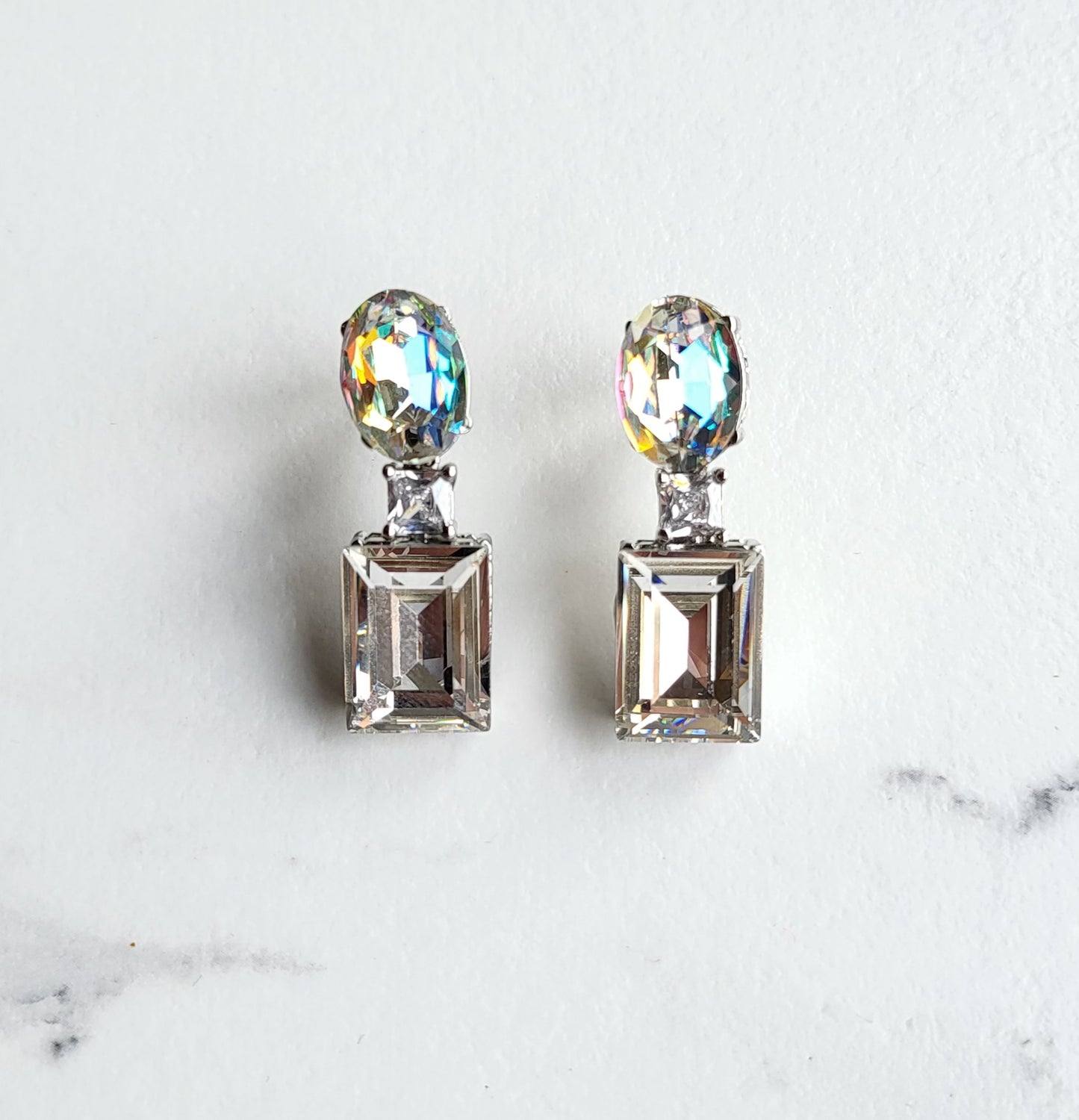 Dual Tone Crystal Earrings