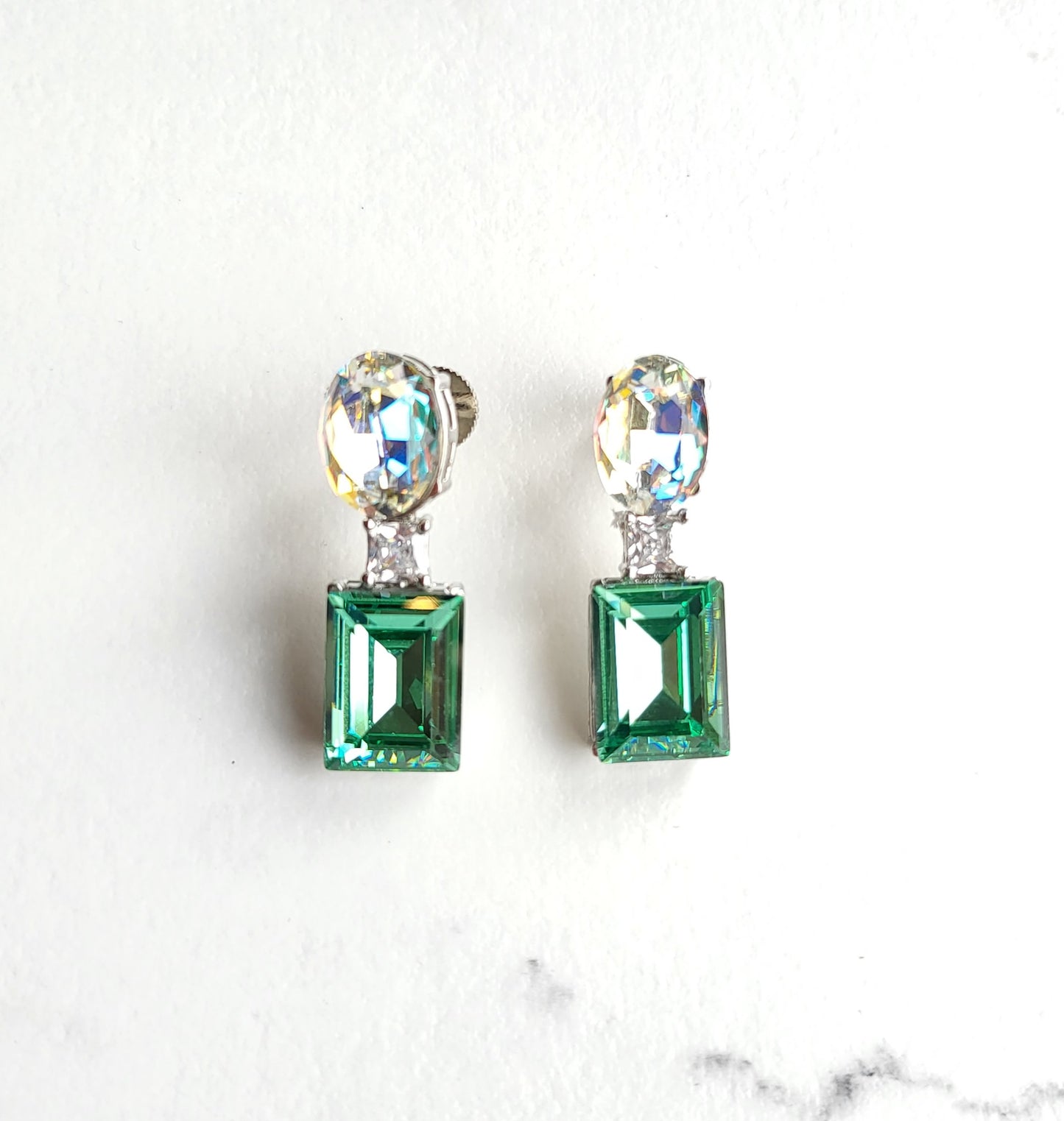 Dual Tone Crystal Earrings