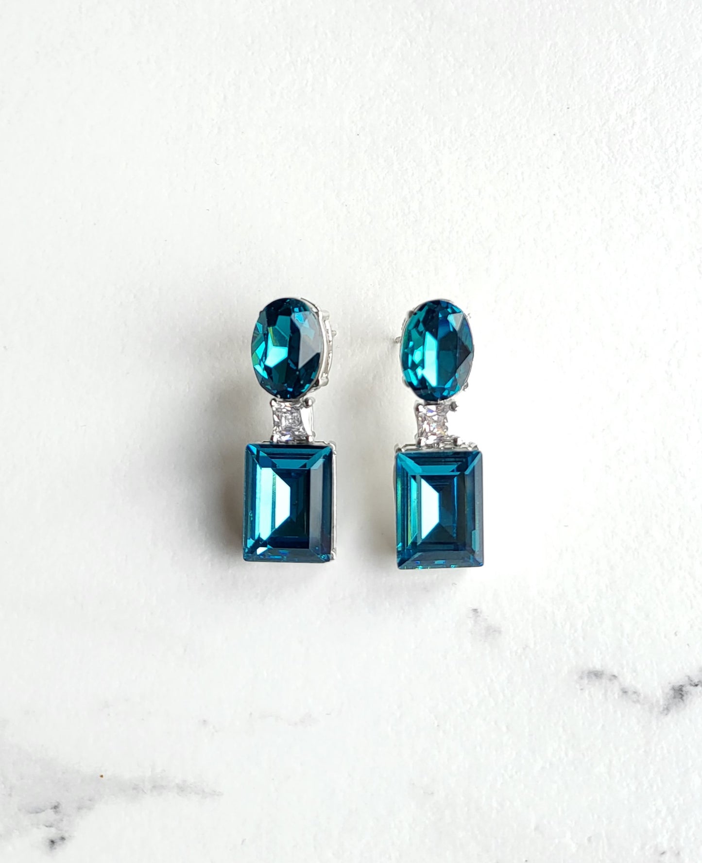 Dual Tone Crystal Earrings