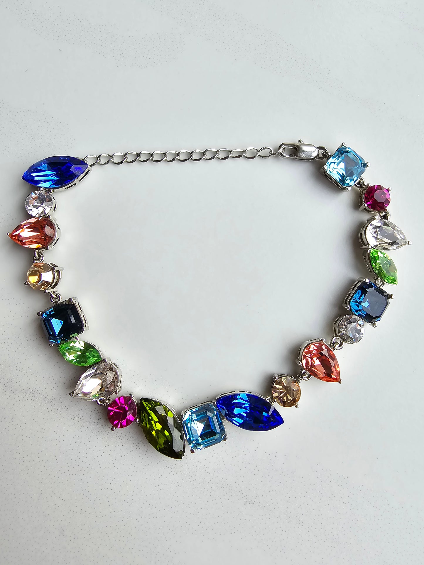 Edith Geometric Mixed Cuts Crystal Bracelet