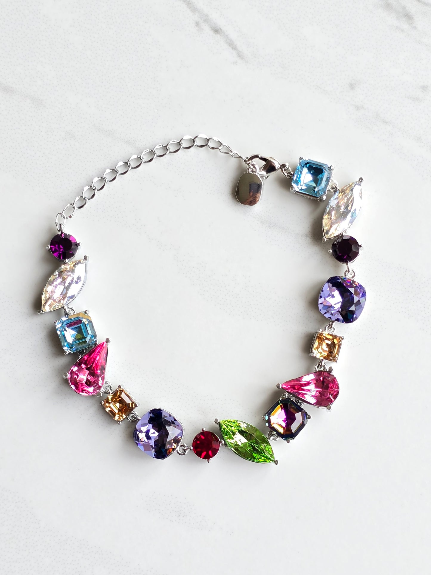 Eleanor Geometric Mixed Cuts Crystal Bracelet