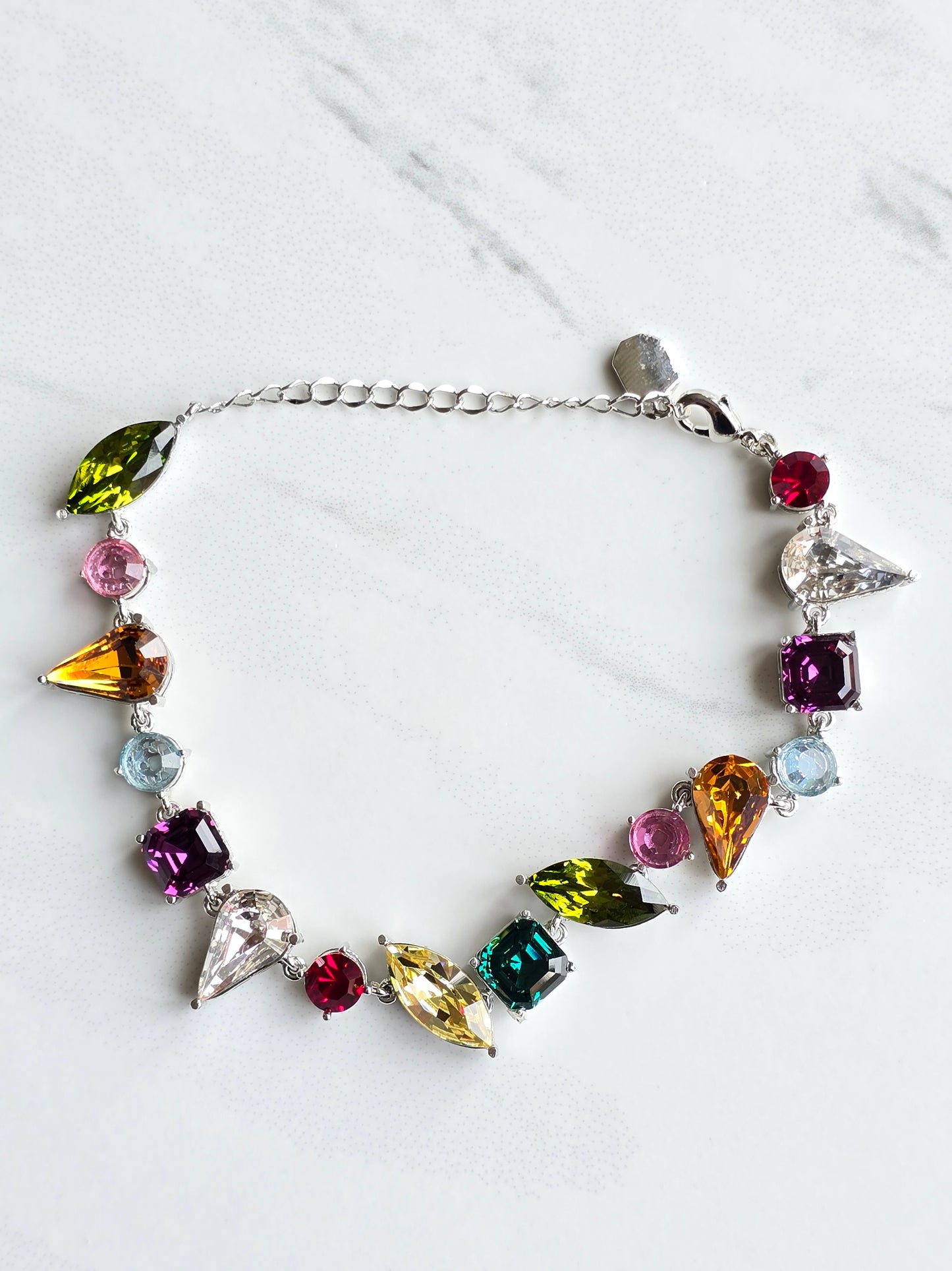 Elizabeth Geometric Mixed Cuts Crystal Bracelet