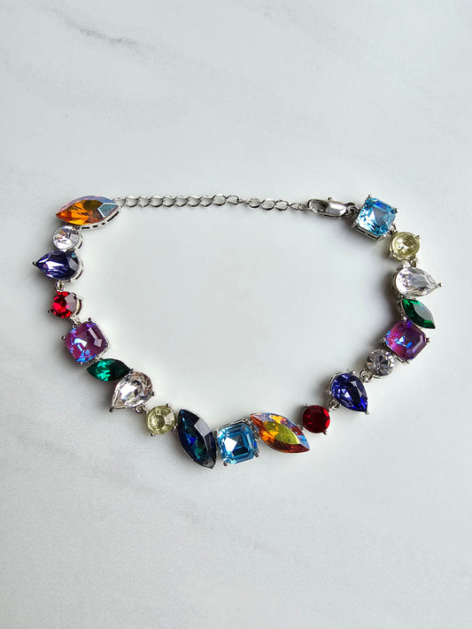 Elsie Geometric  Mixed Cuts Crystal Bracelet