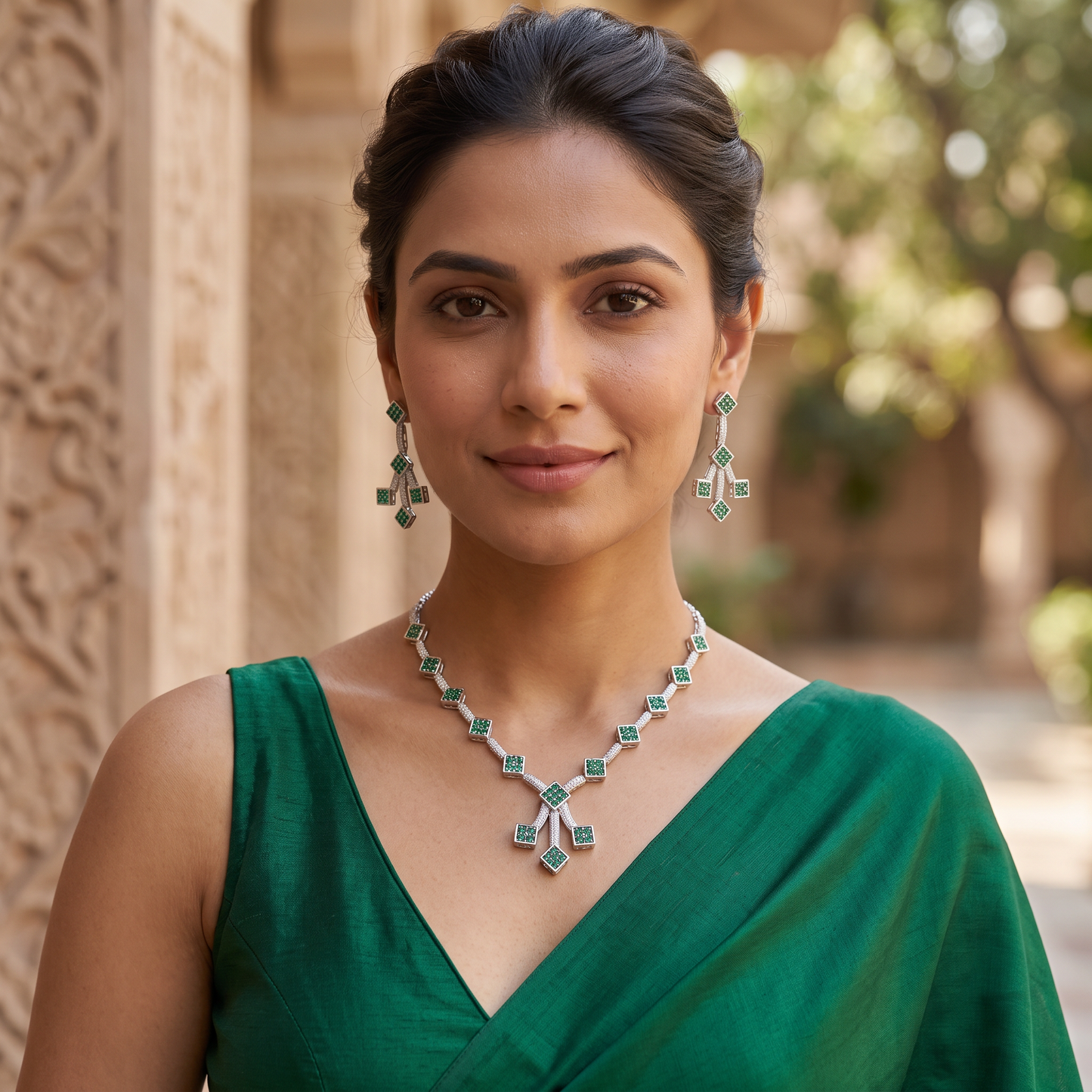 Rosemary Pave Setting Necklace Set