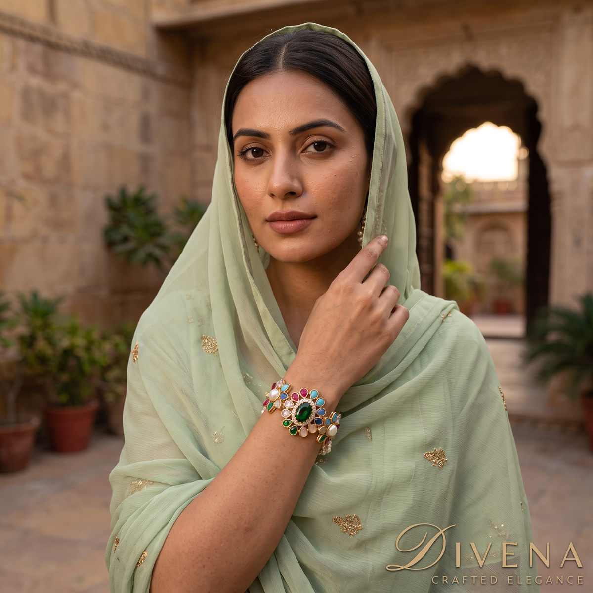 Handmade Navratan Stones Bracelet