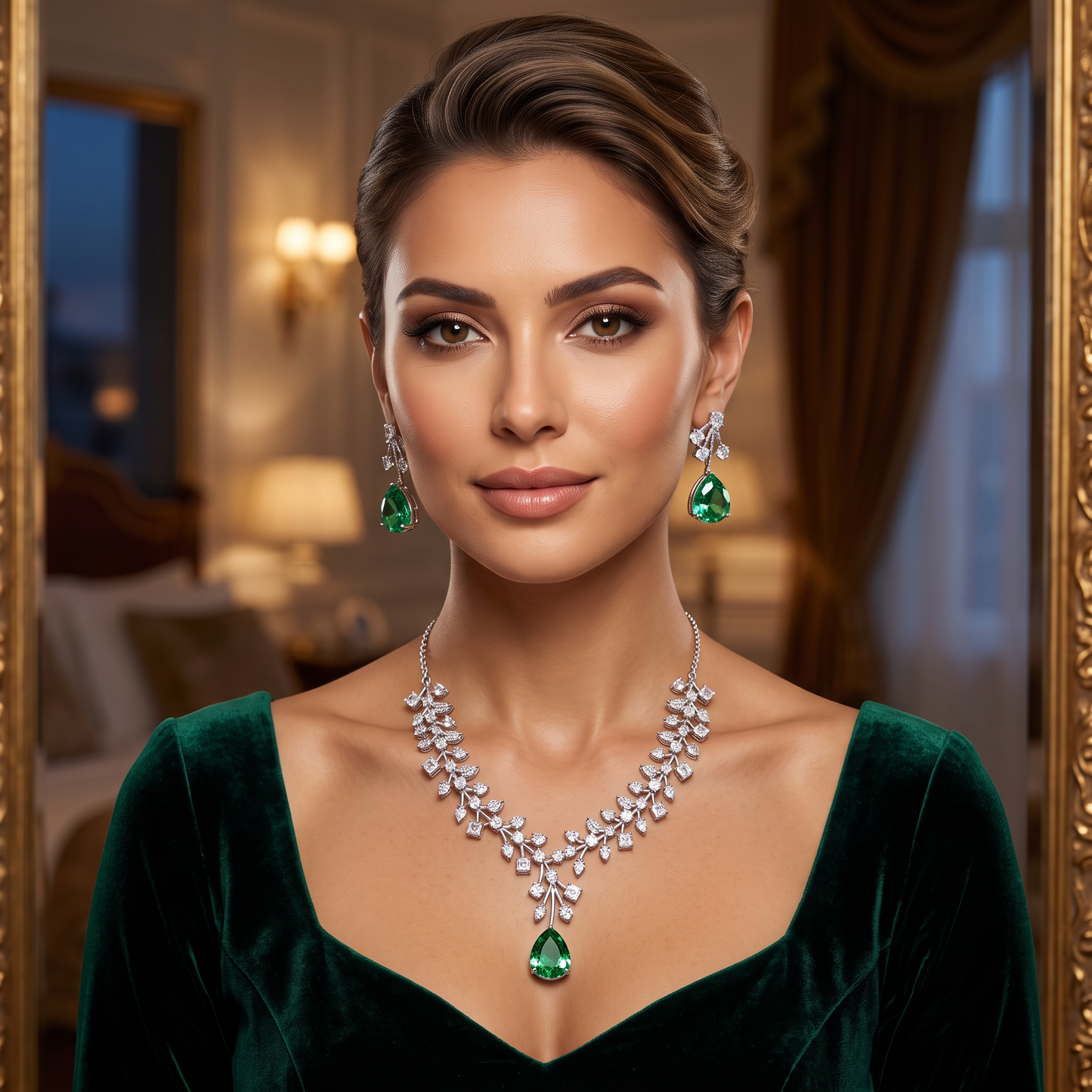 Iris CZ Crystal Necklace Set