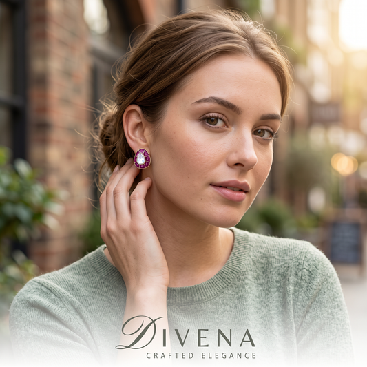 Mandy Teardrop Pave Studs