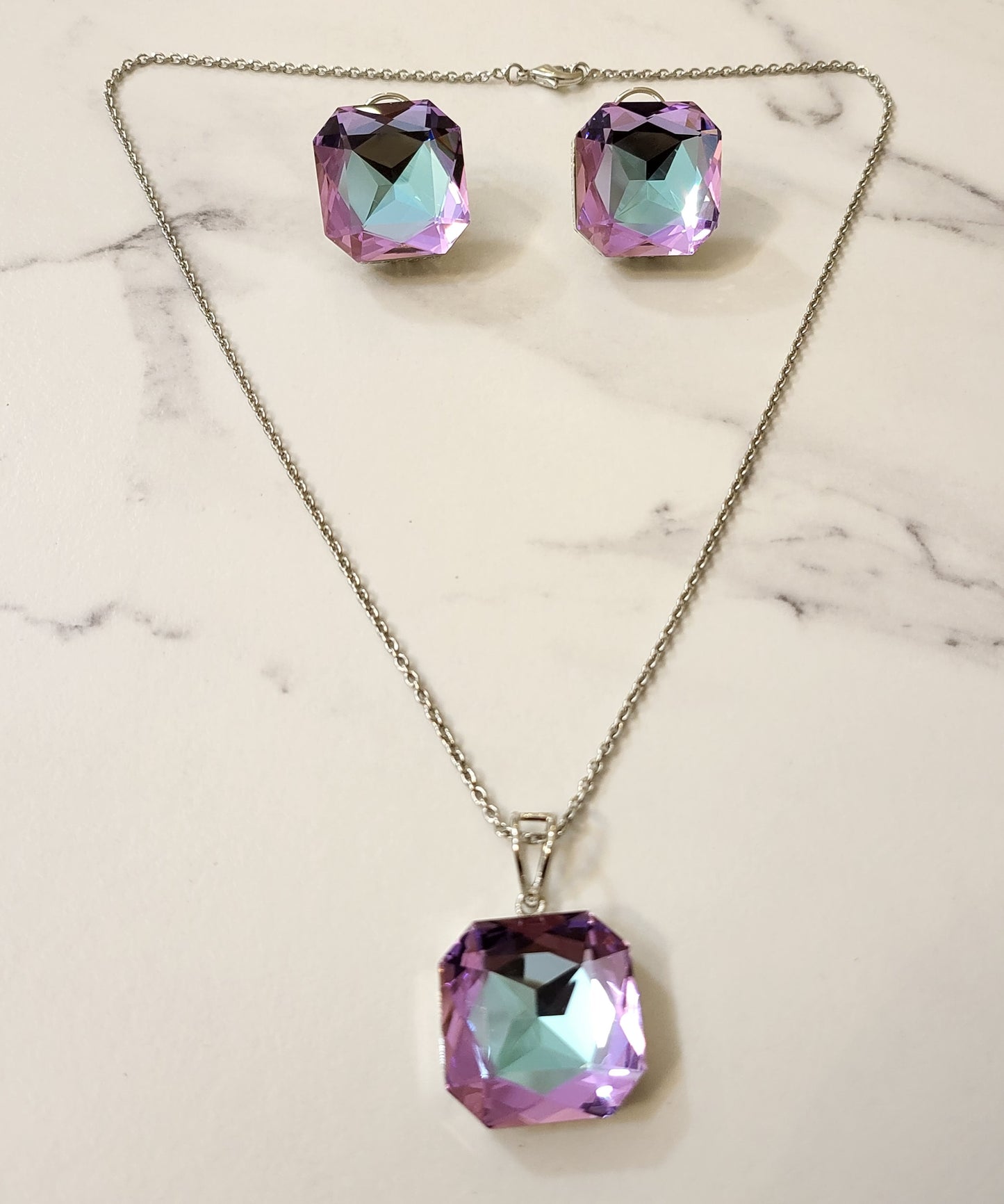 Rosalind Giant Crystal Pendant Set