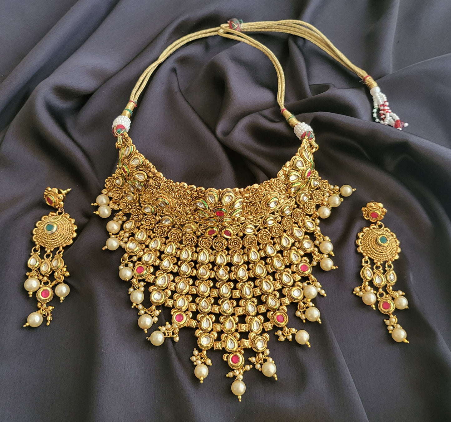 Gold Plated Kundan Choker Necklace Set