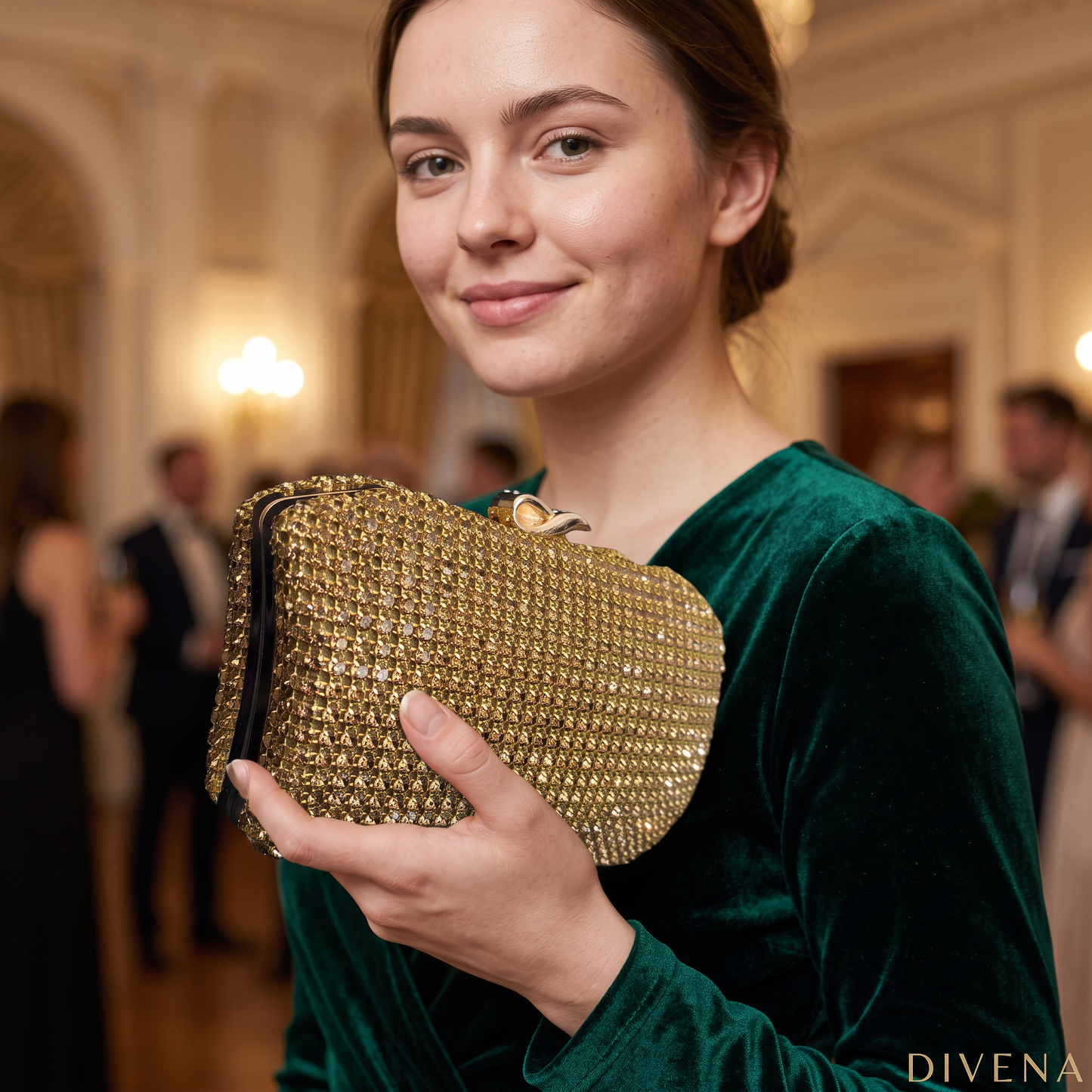 Penelope Rhinestone Evening Clutch