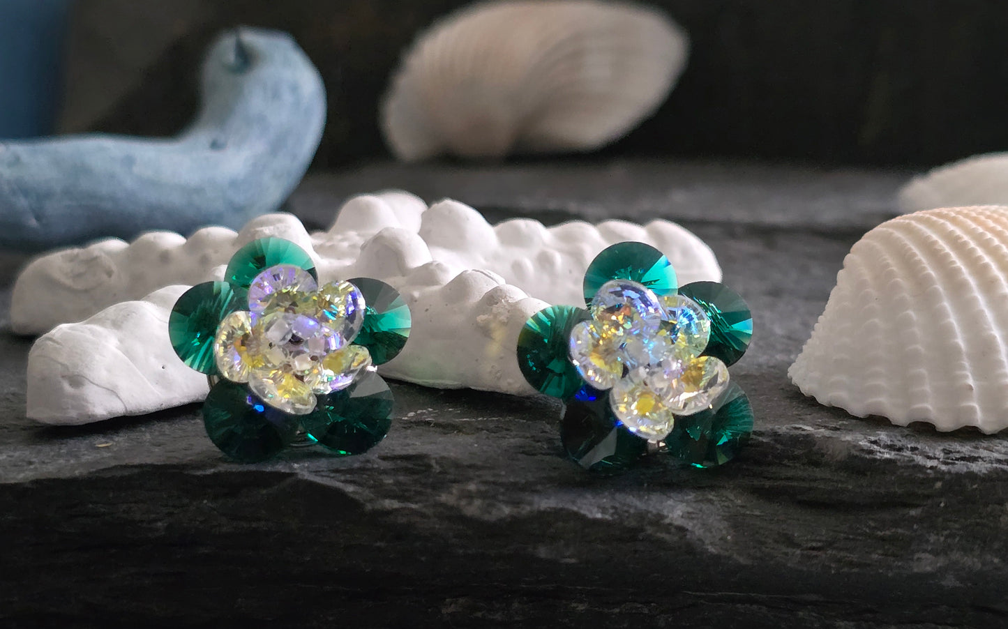 Matilda Multi-faceted 3D Flower Crystal Studs