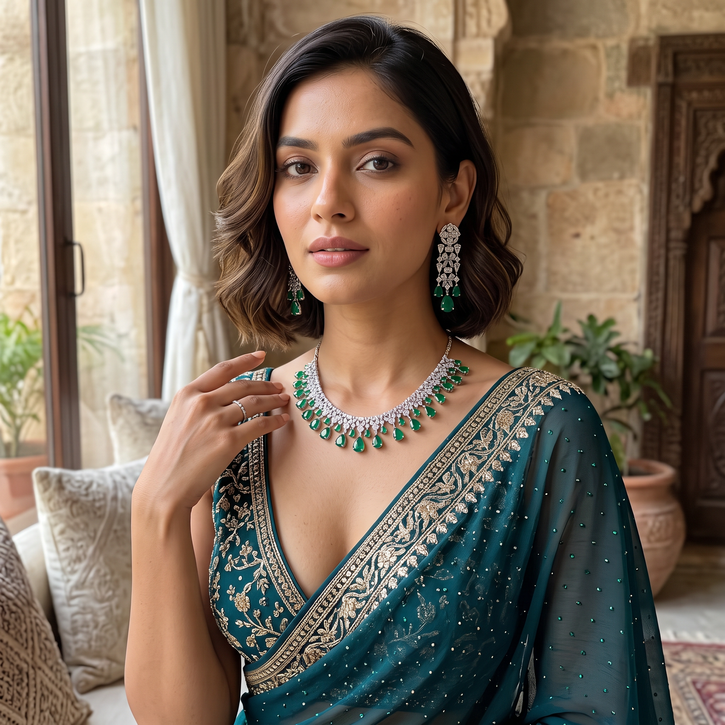 Irene-CZ Crystal Necklace Set