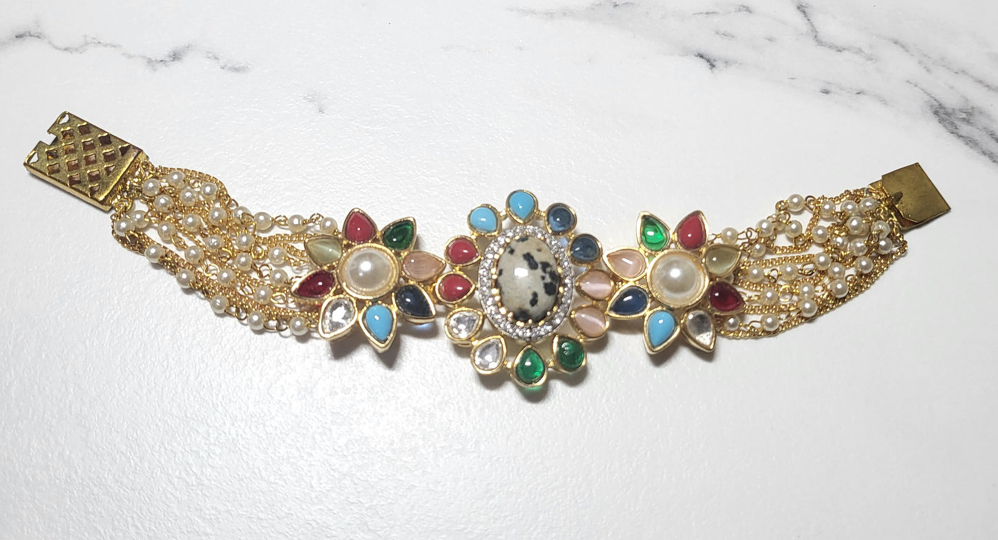 Handmade Semi- Precious Navratan Stones Bracelet