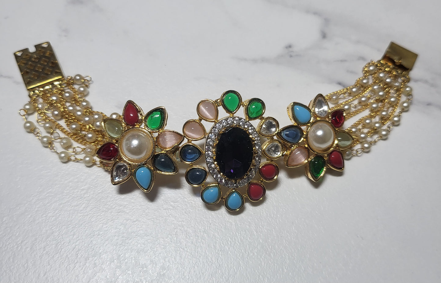 Handmade Semi- Precious Navratan Stones Bracelet