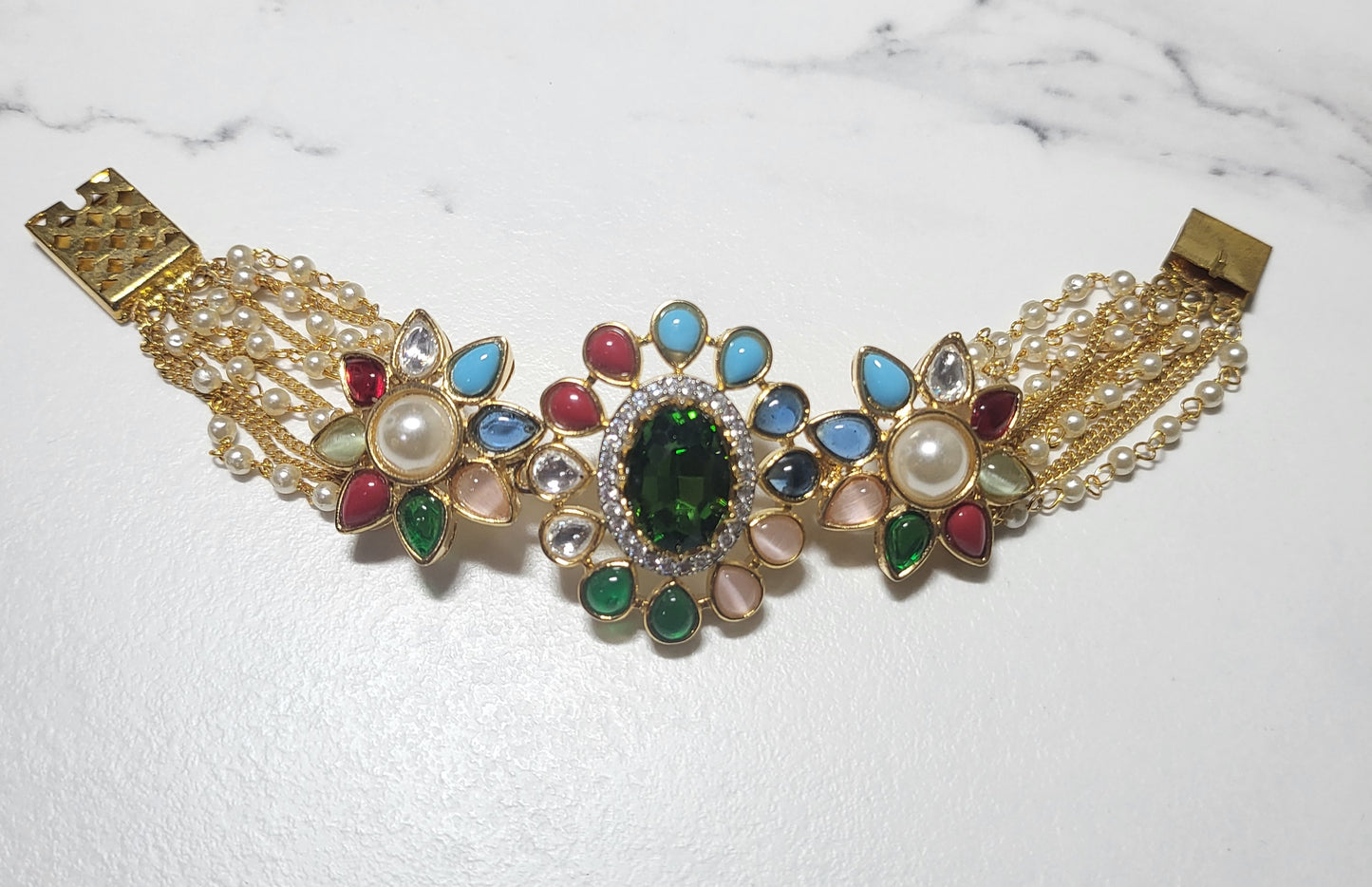 Handmade Semi- Precious Navratan Stones Bracelet