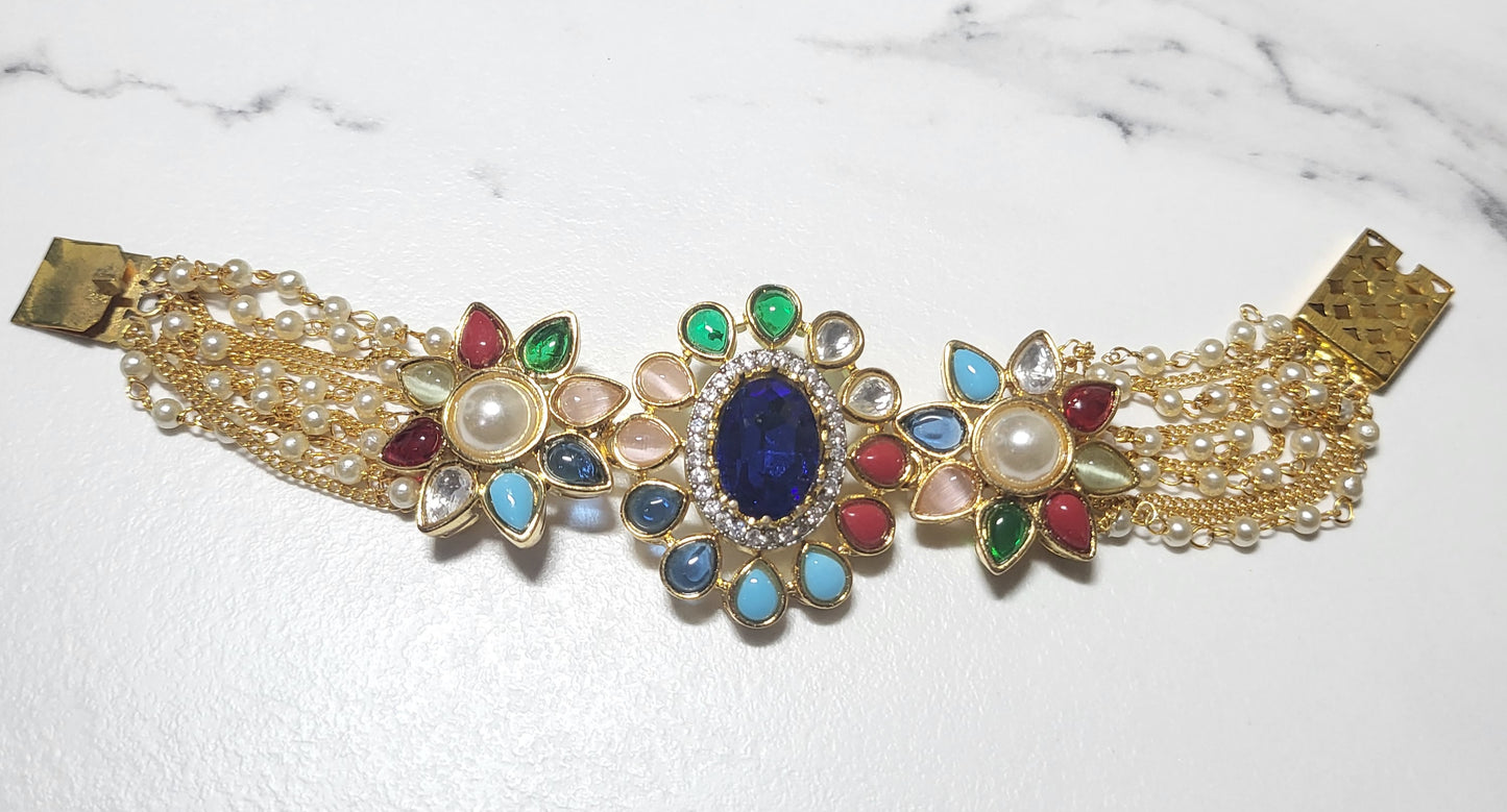 Handmade Semi- Precious Navratan Stones Bracelet