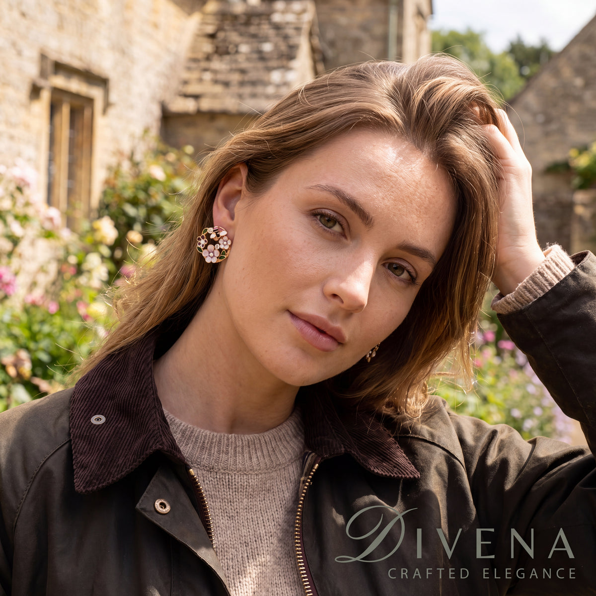 Blythe Floral Stud Earrings – Divena handcrafted Indian jewellery