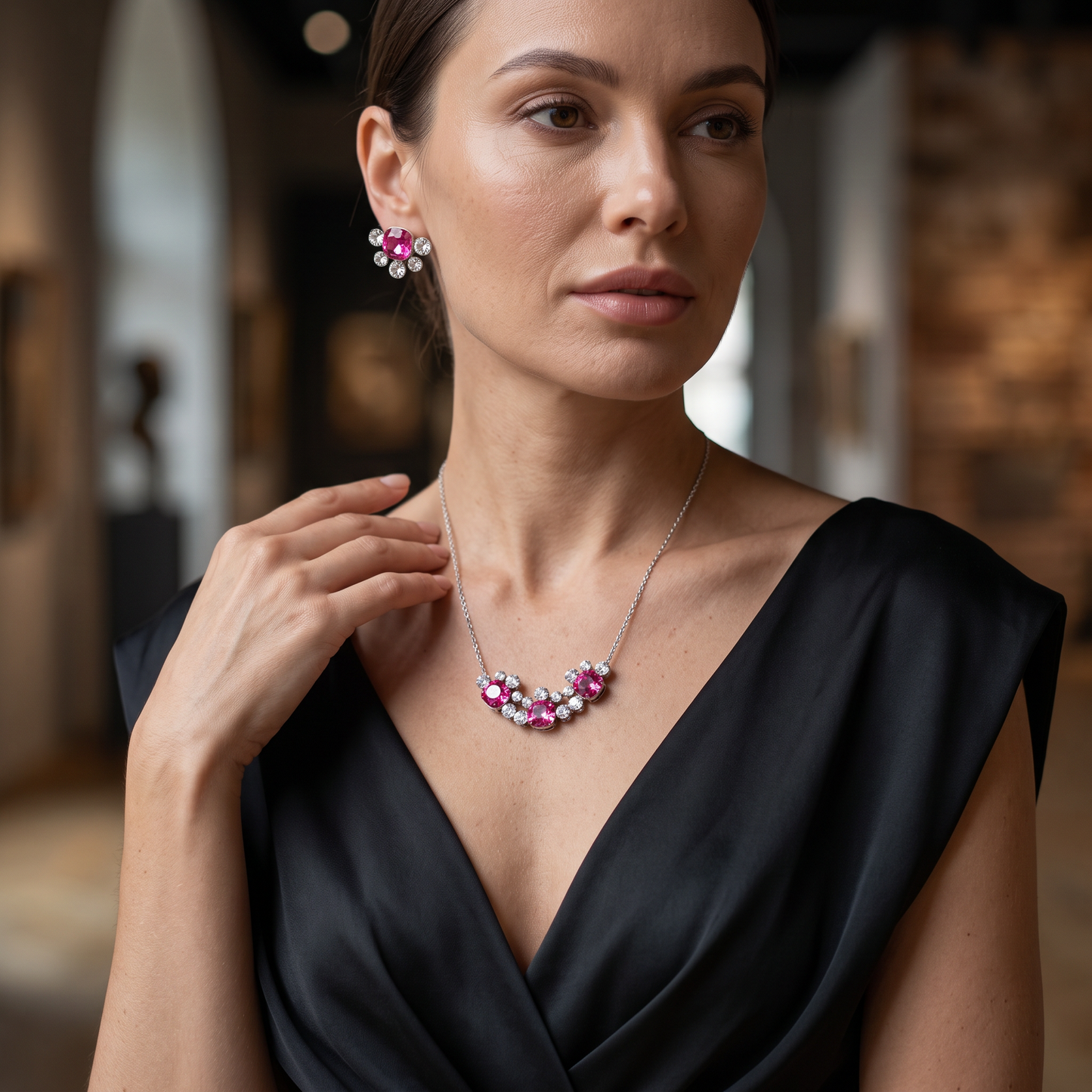 Priscilla Crystal Necklace Set