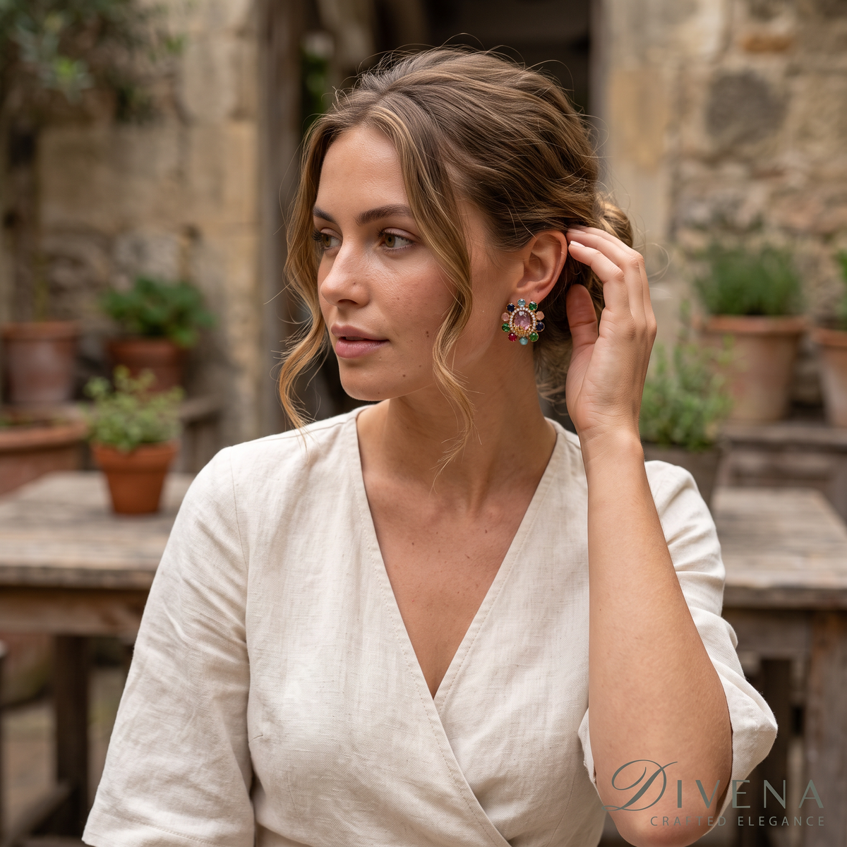 Peggy Natural Stones Studs
