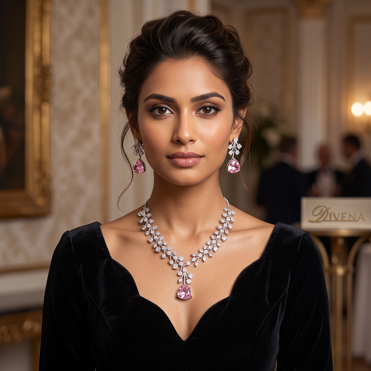 Iris CZ Crystal Necklace Set
