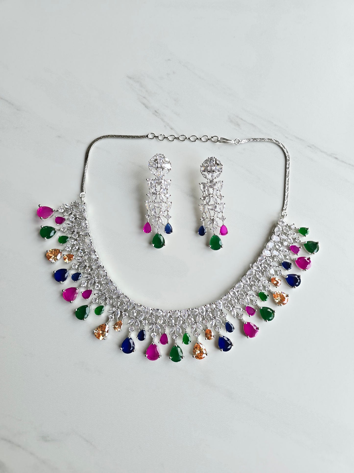 Irene-CZ Crystal Necklace Set