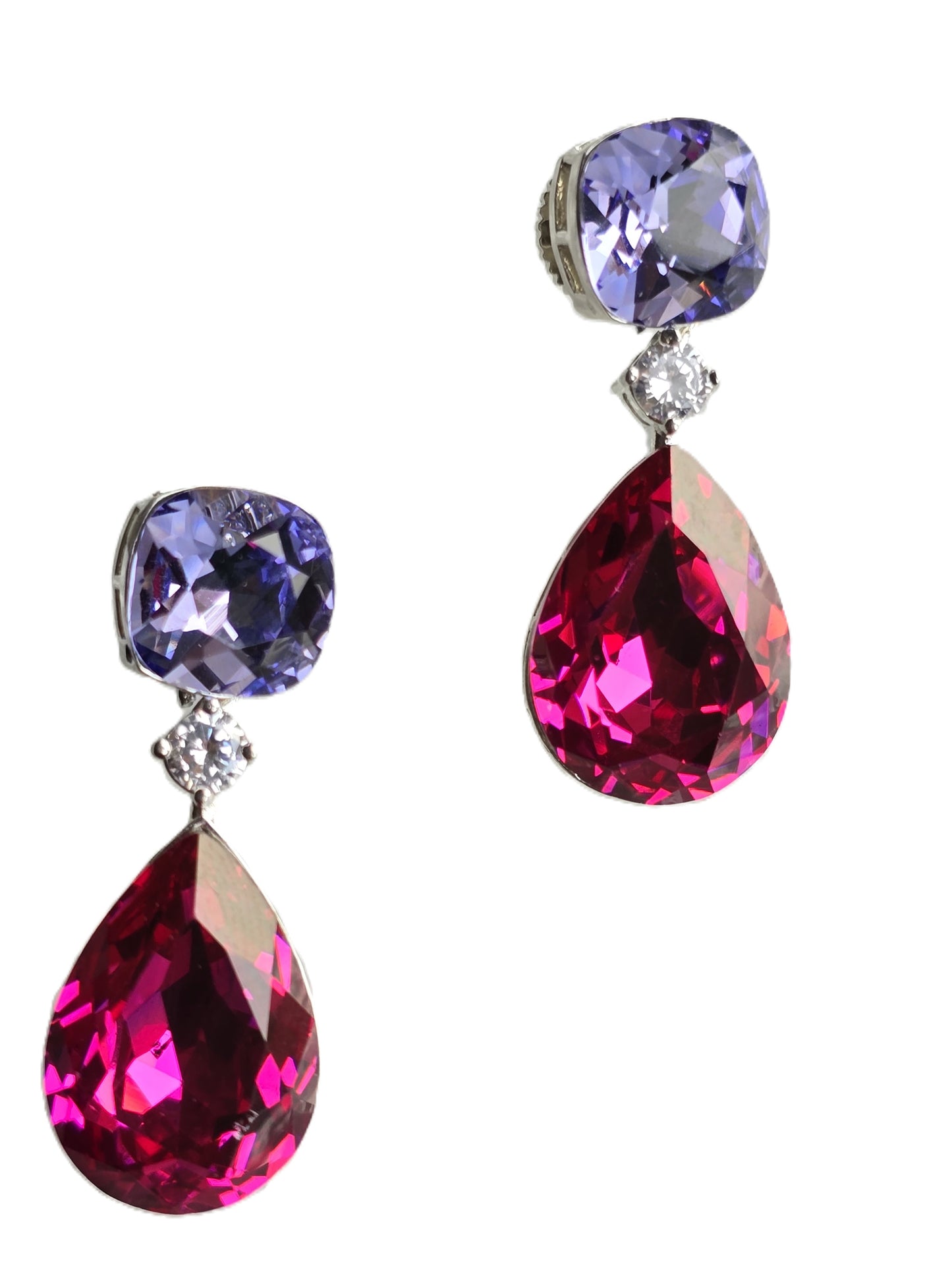 Ivy Dual Tone Crystal Dangle Earrings