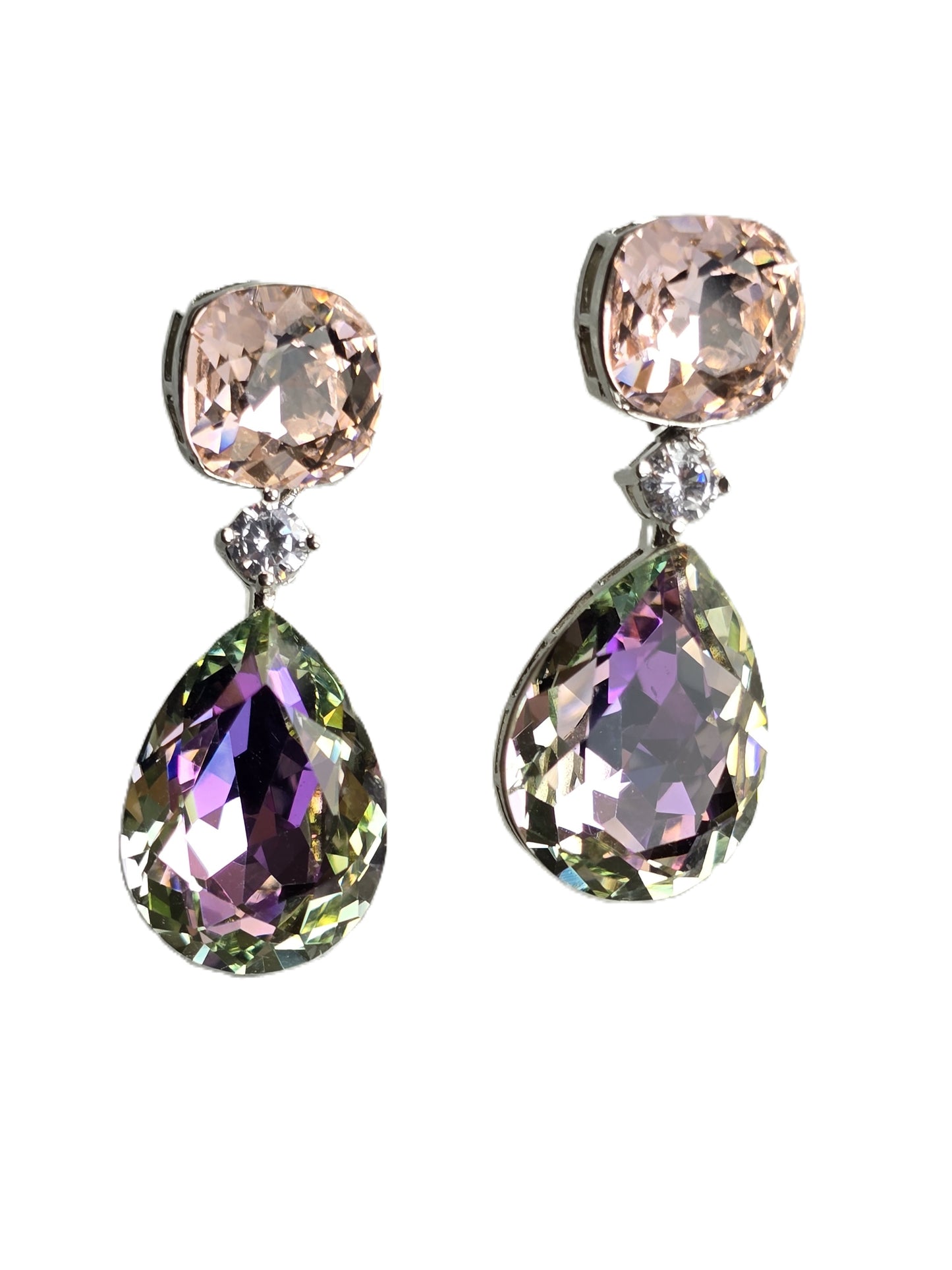 Ivy Dual Tone Crystal Dangle Earrings