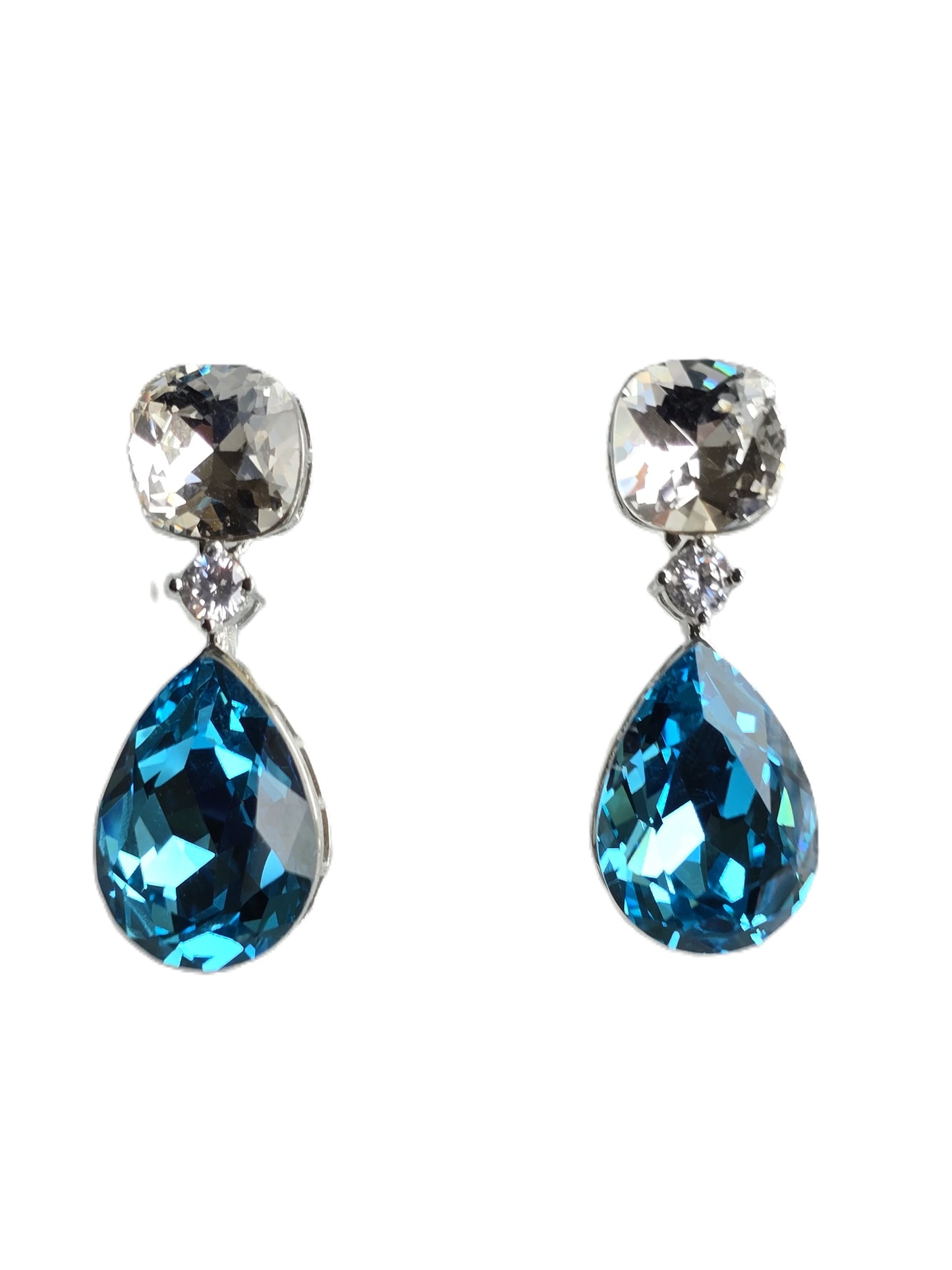 Ivy Dual Tone Crystal Dangle Earrings