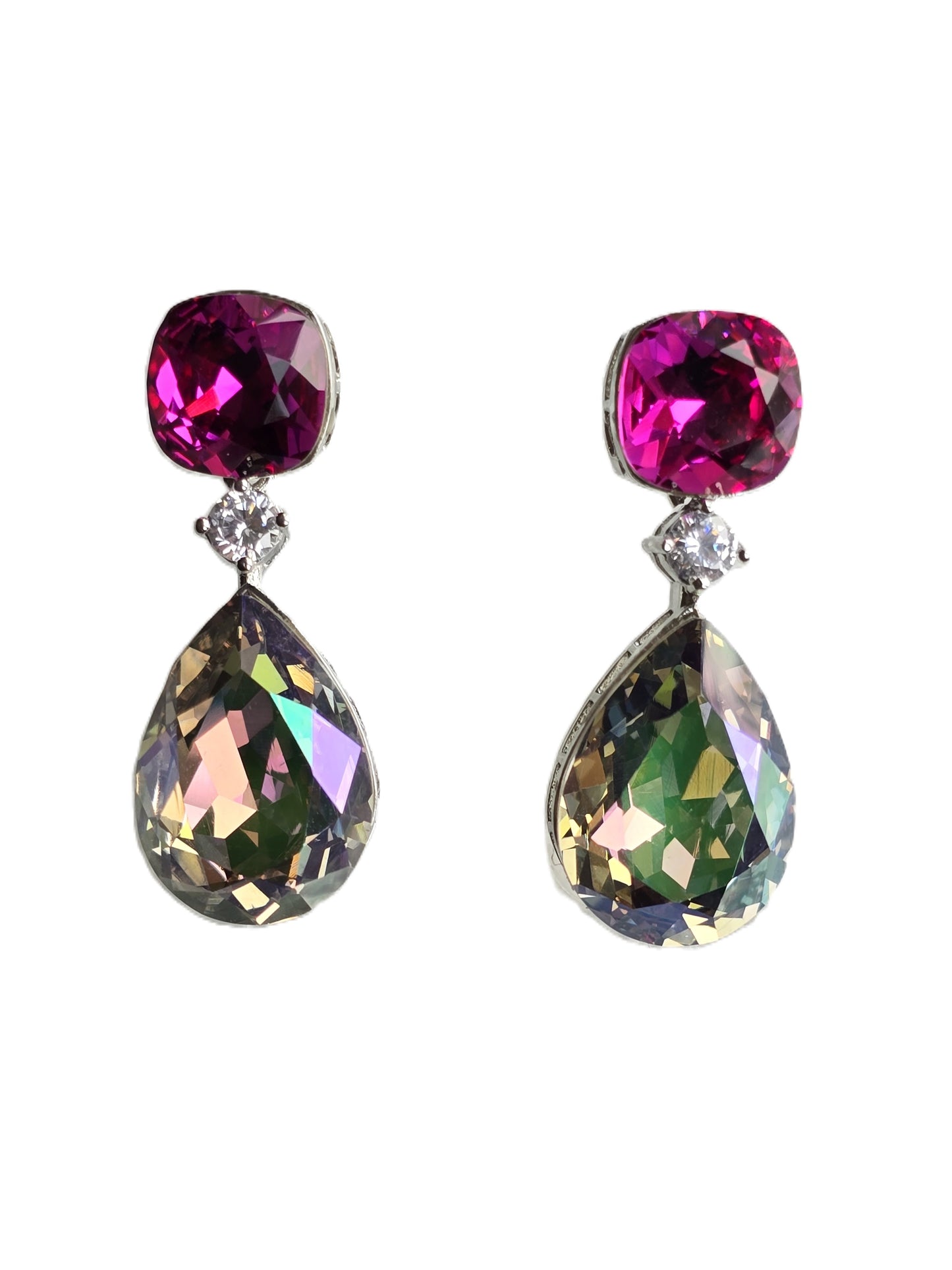 Ivy Dual Tone Crystal Dangle Earrings