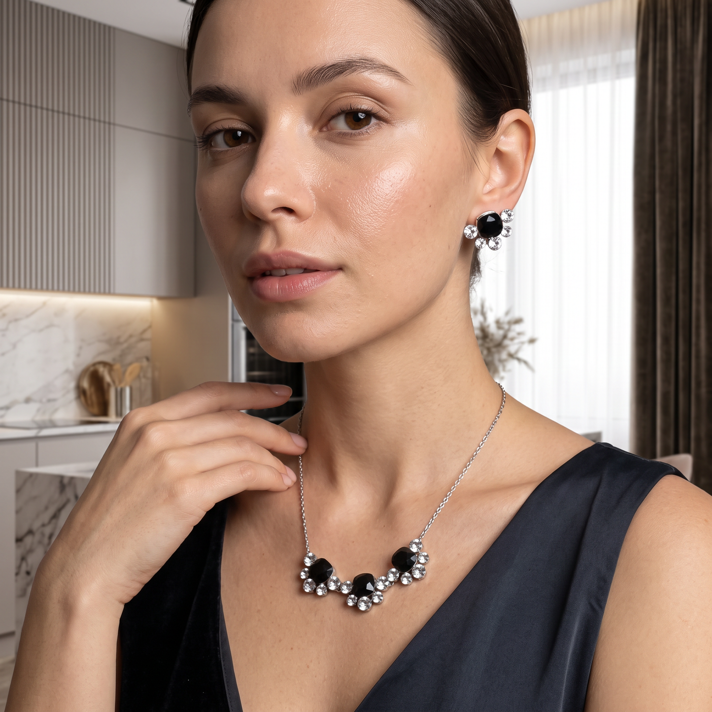 Priscilla Crystal Necklace Set