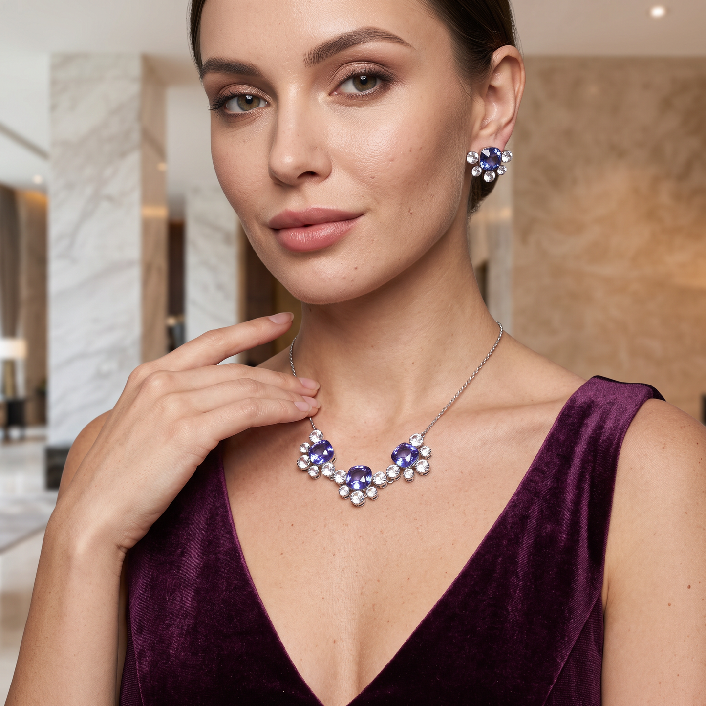Priscilla Crystal Necklace Set