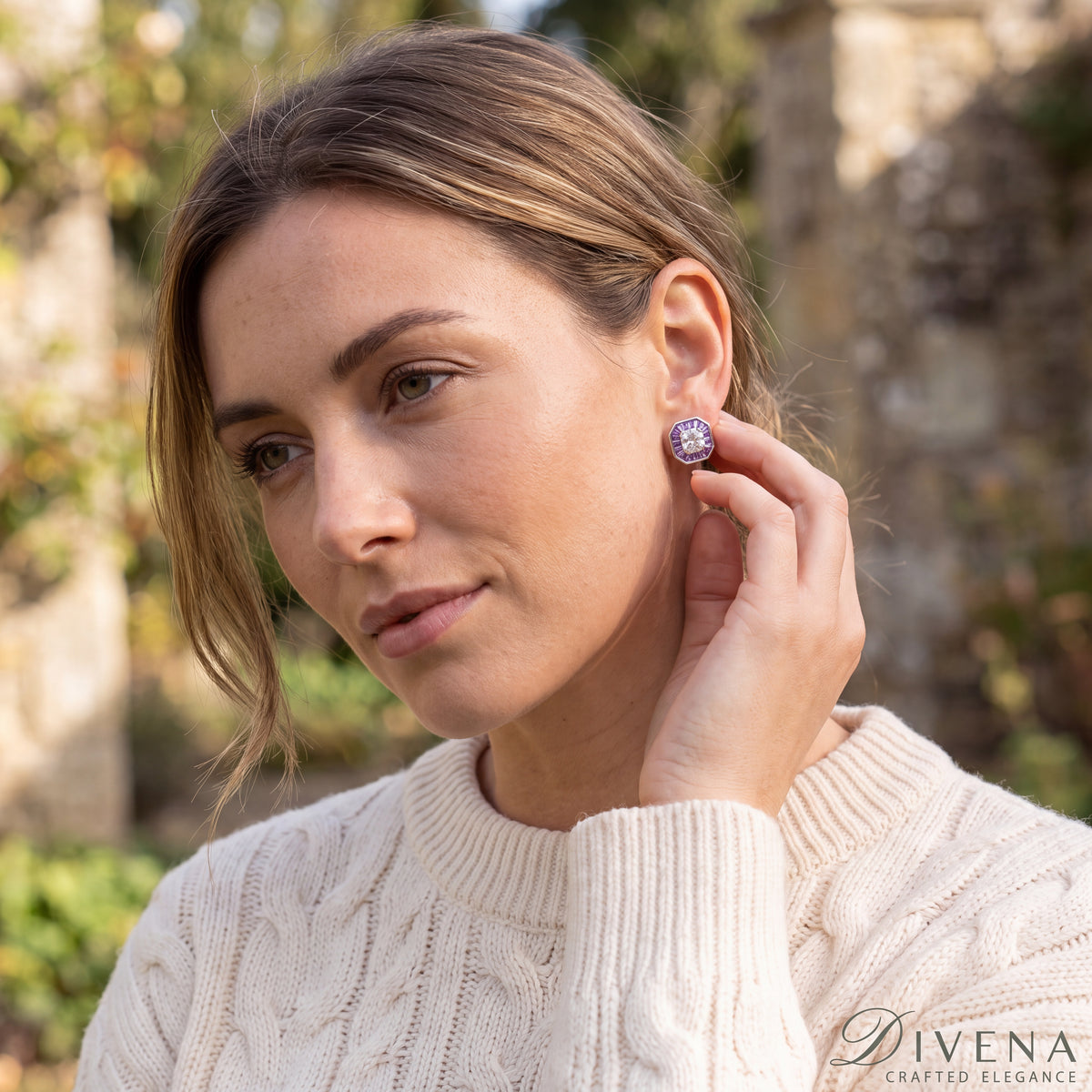 Denise Baguette Crystal Stud Earrings