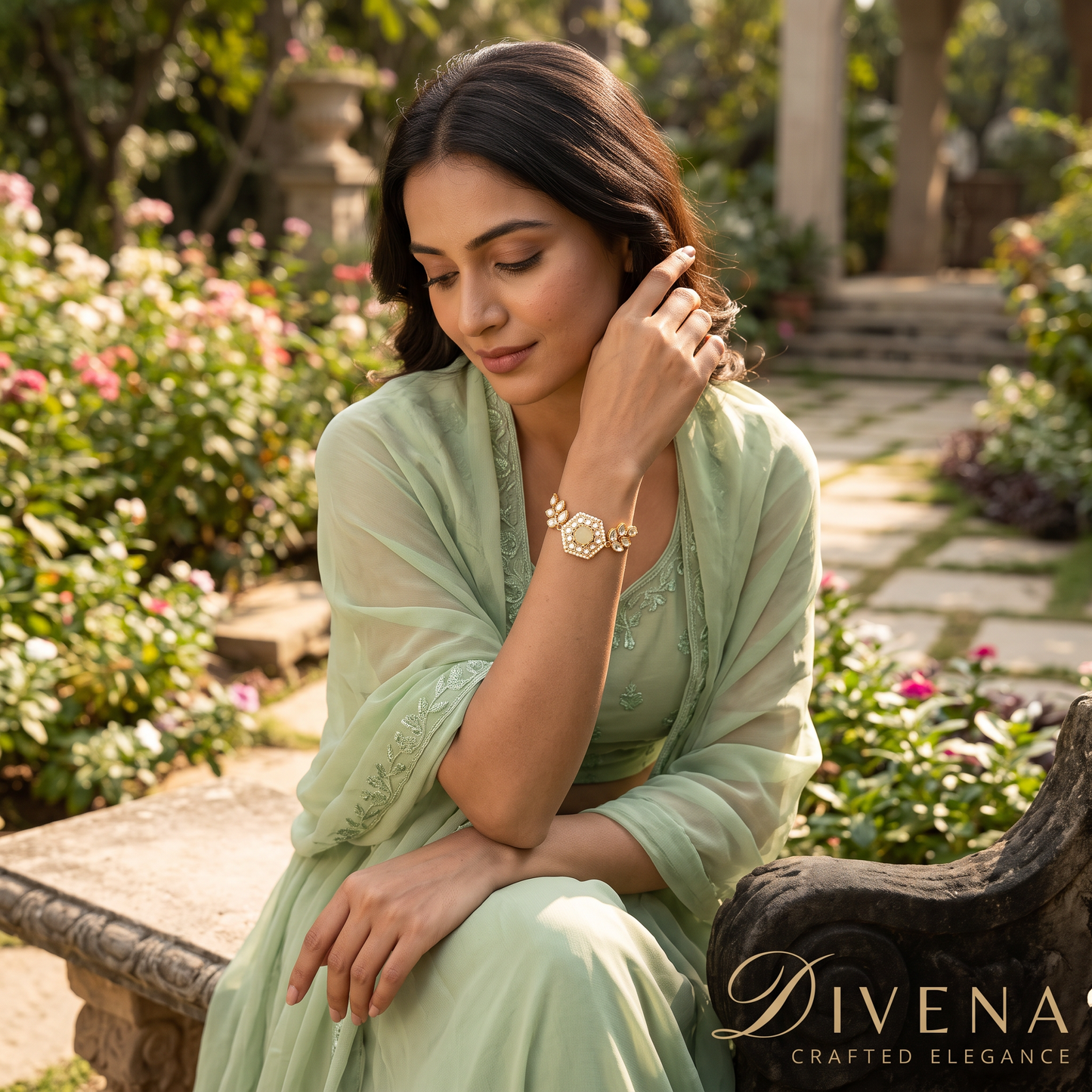 Polki Kundan adjustable Bracelet