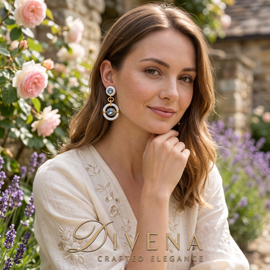 Jessica Enamel Crystal Dangle Earrings