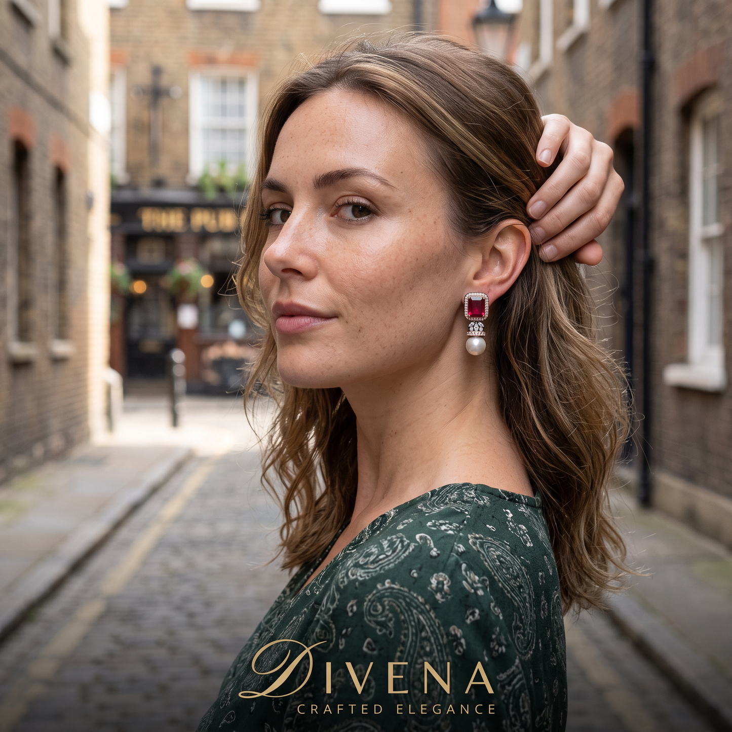 Sienna Crystal with Pearl Drop Earrings