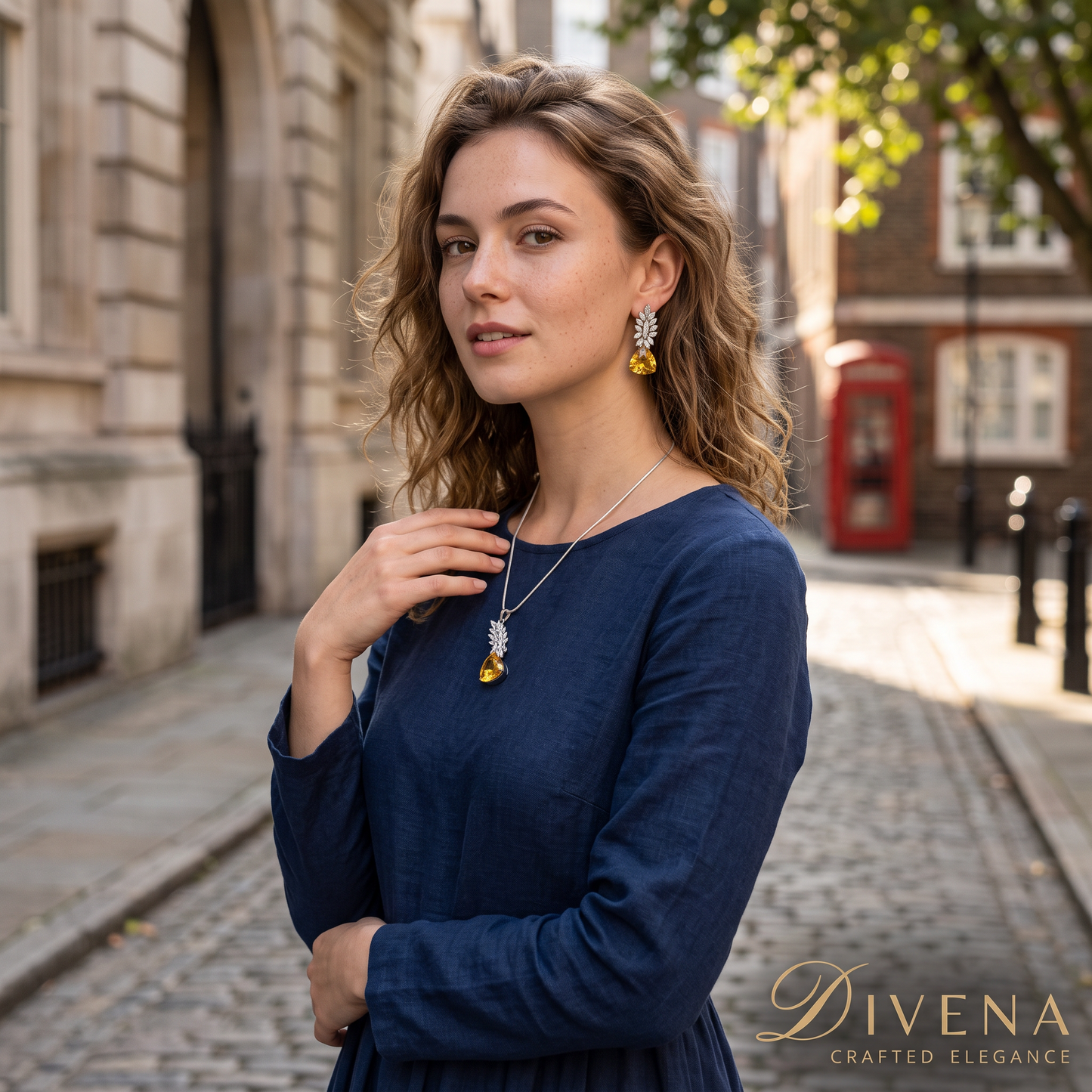 Myla Crystal Moissanite Pendant Set