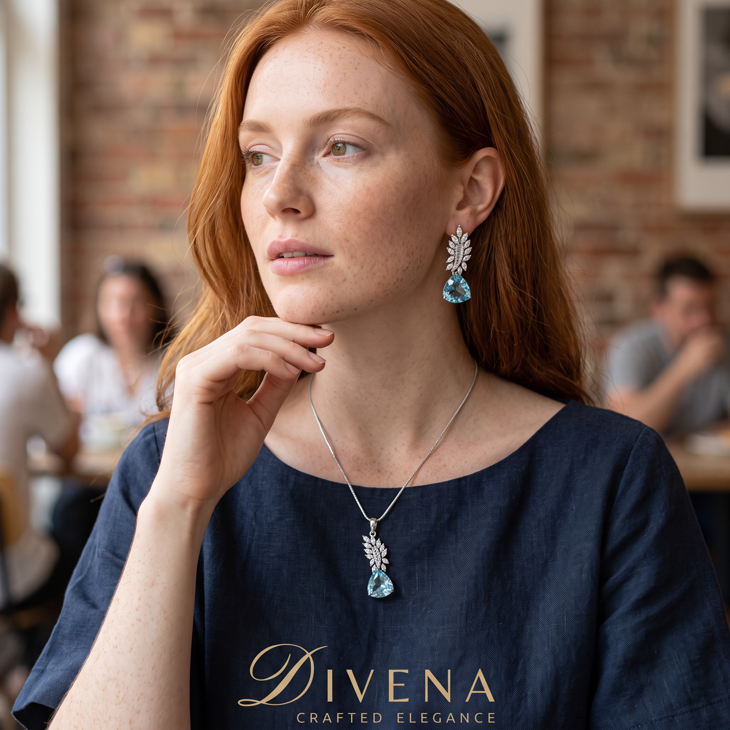 Myla Crystal Moissanite Pendant Set