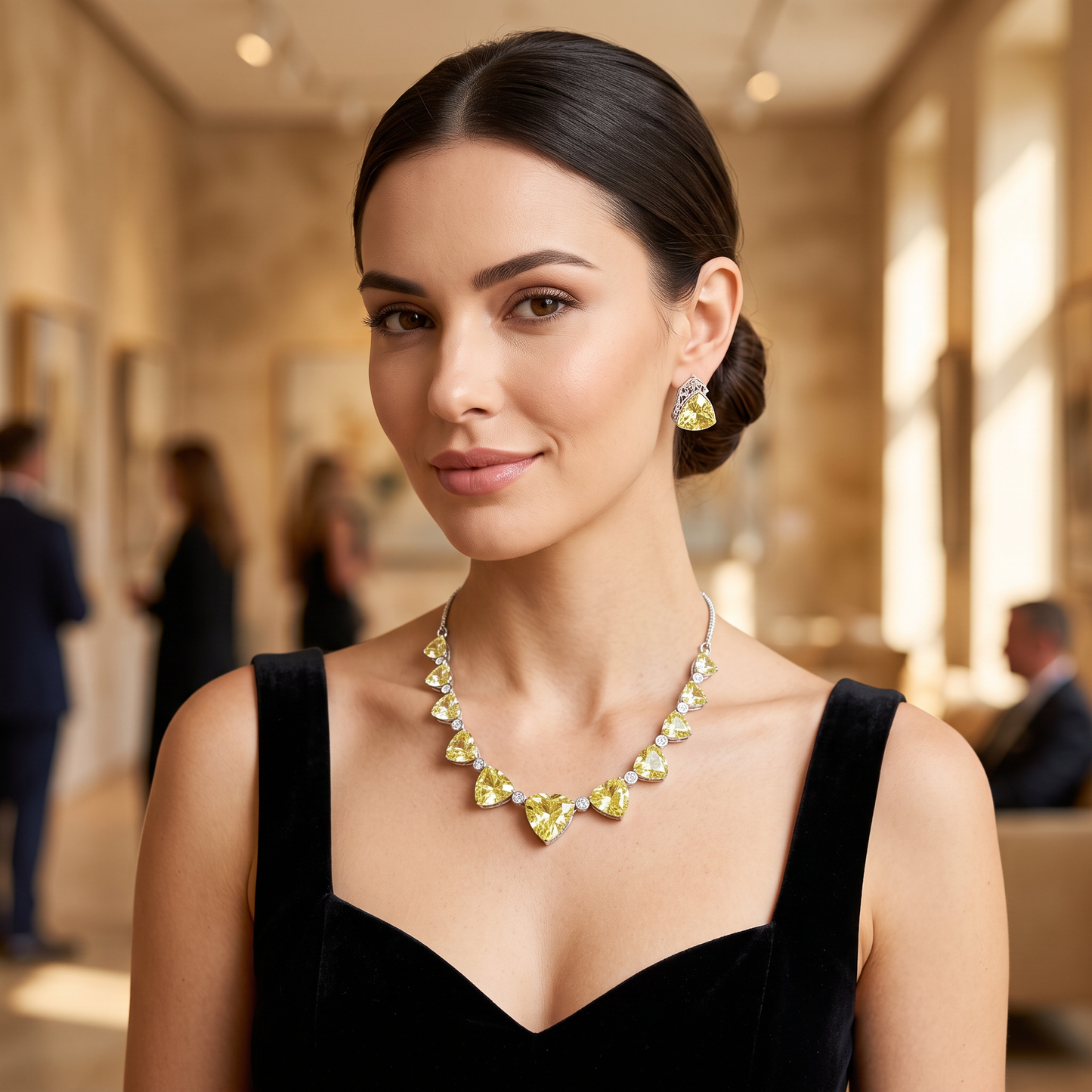 Sienna Premium Crystal Heart Necklace Set