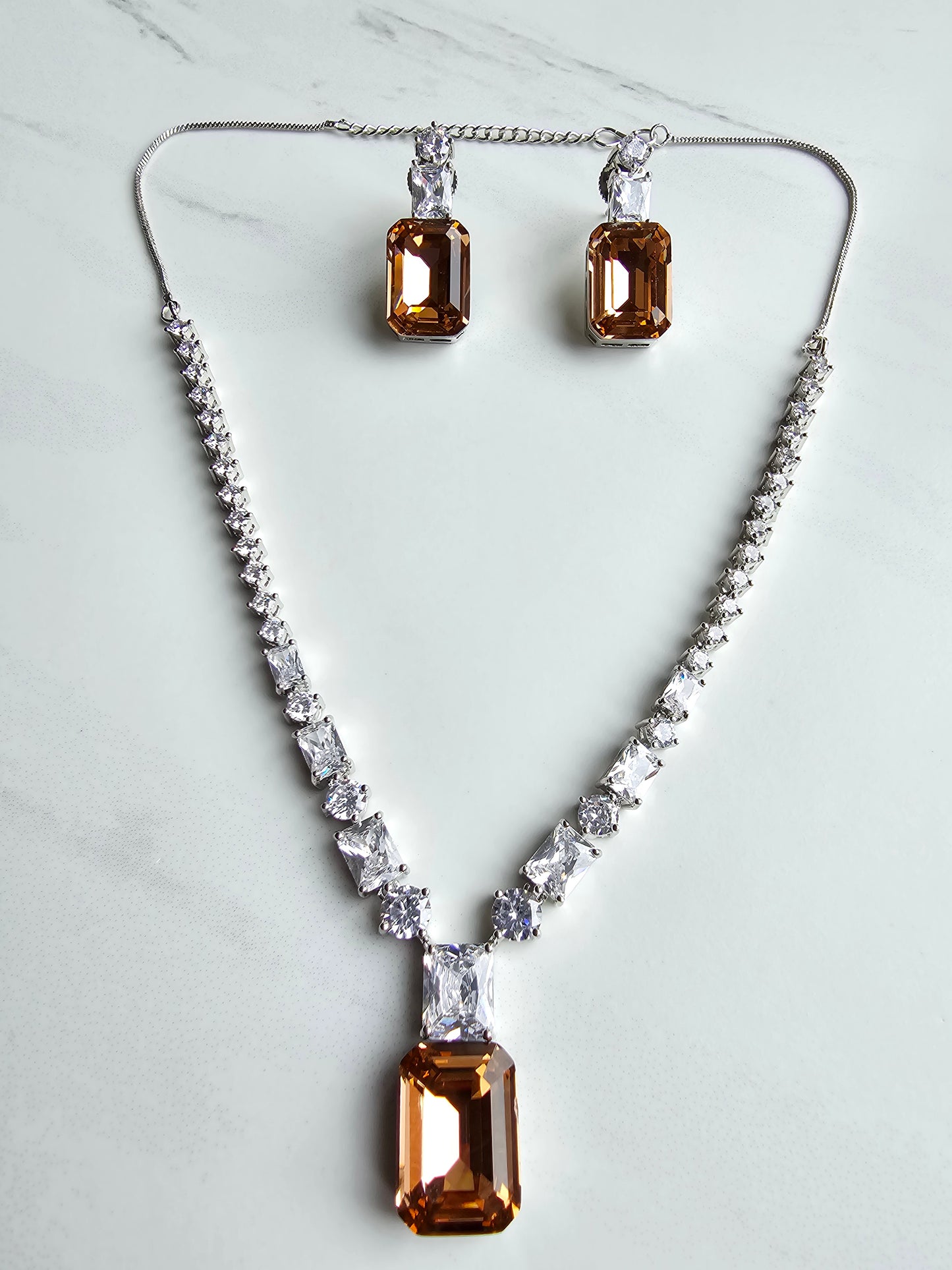 Leona Crystal & Zircon Necklace Set