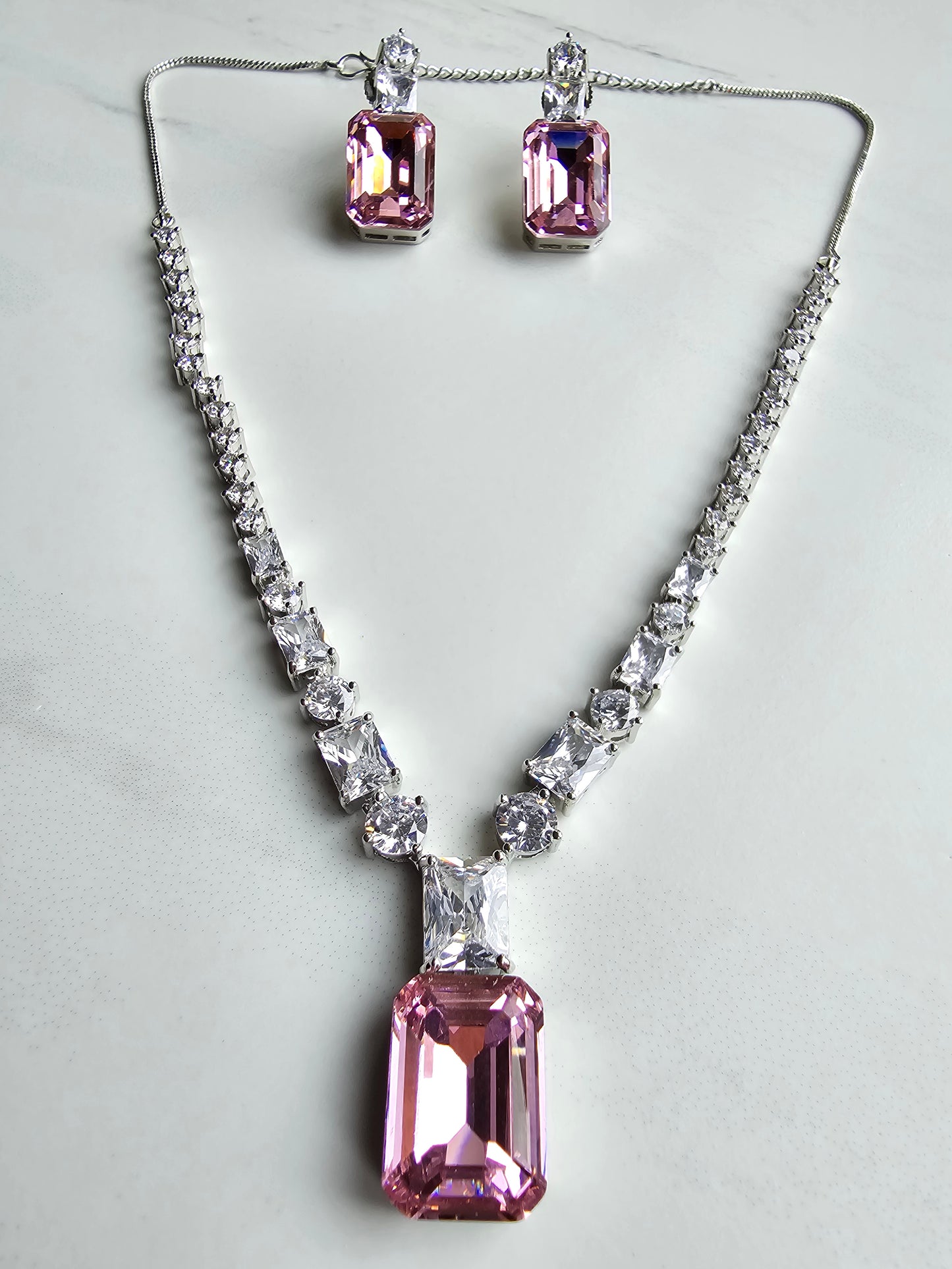 Leona Crystal & Zircon Necklace Set