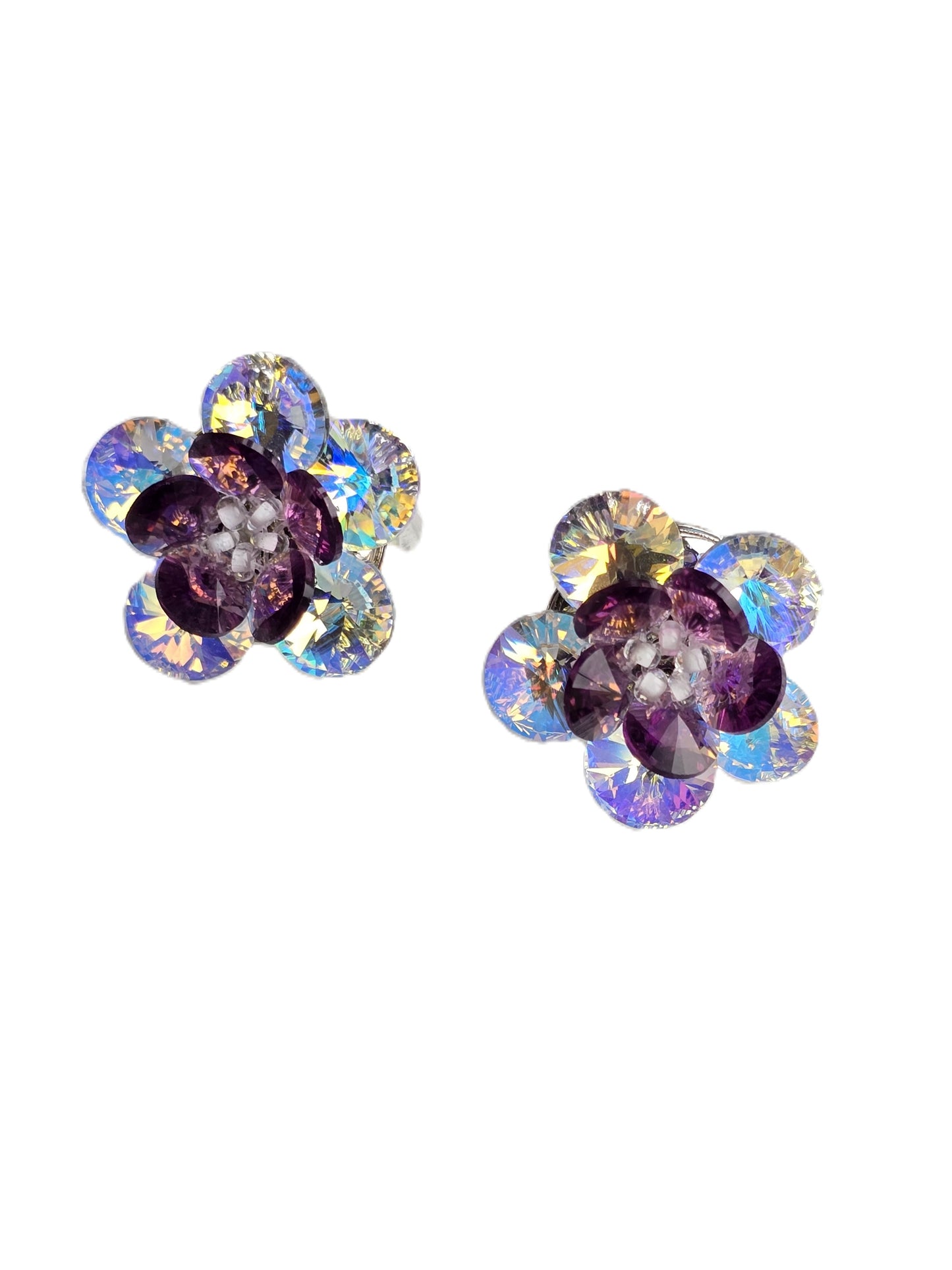 Matilda Multi-faceted 3D Flower Crystal Studs